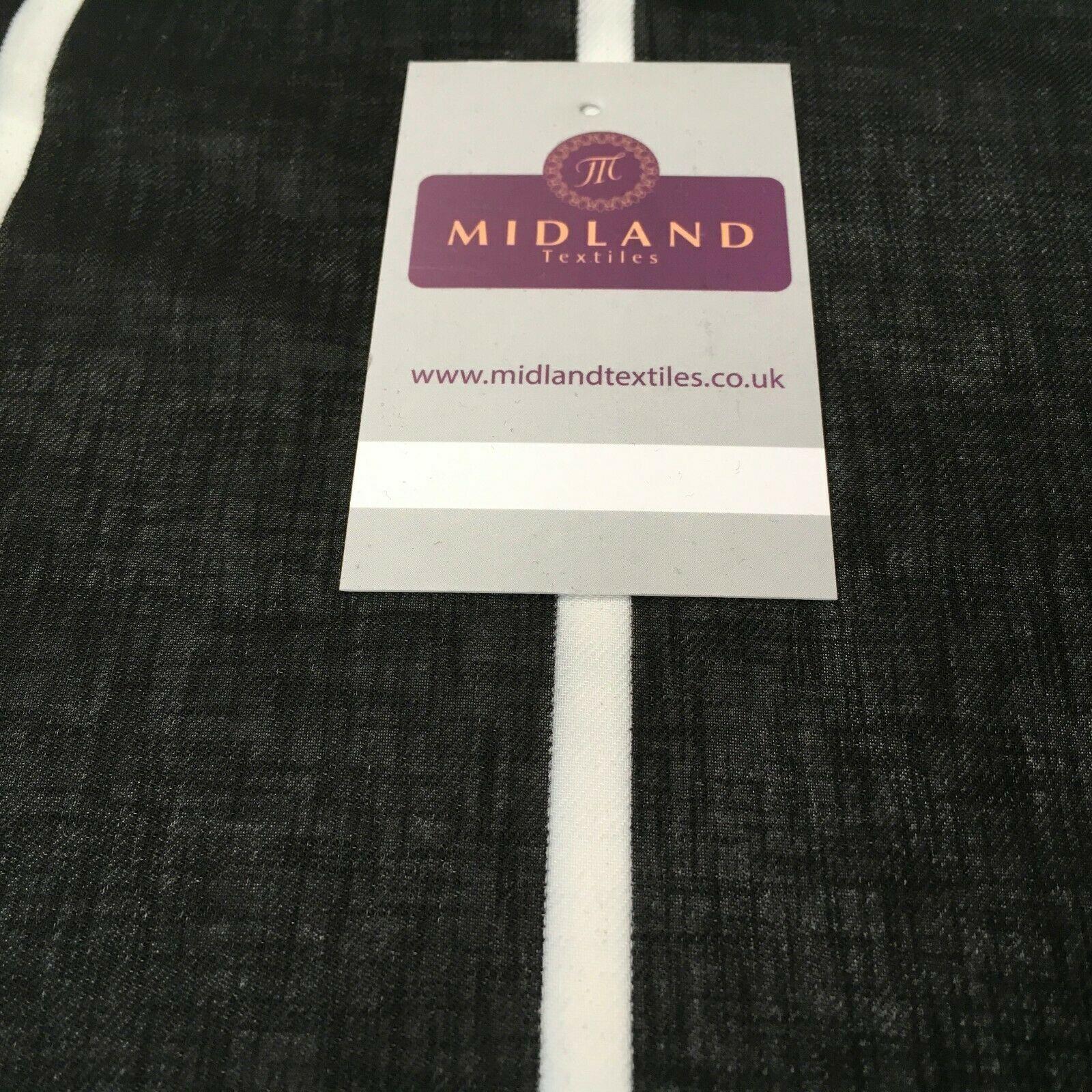 Black Stripped Georgette crepe Linen effect dress Fabric 150cm wide MK1095-10