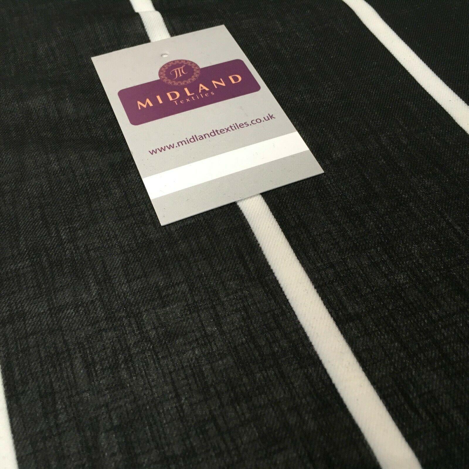 Black Stripped Georgette crepe Linen effect dress Fabric 150cm wide MK1095-10