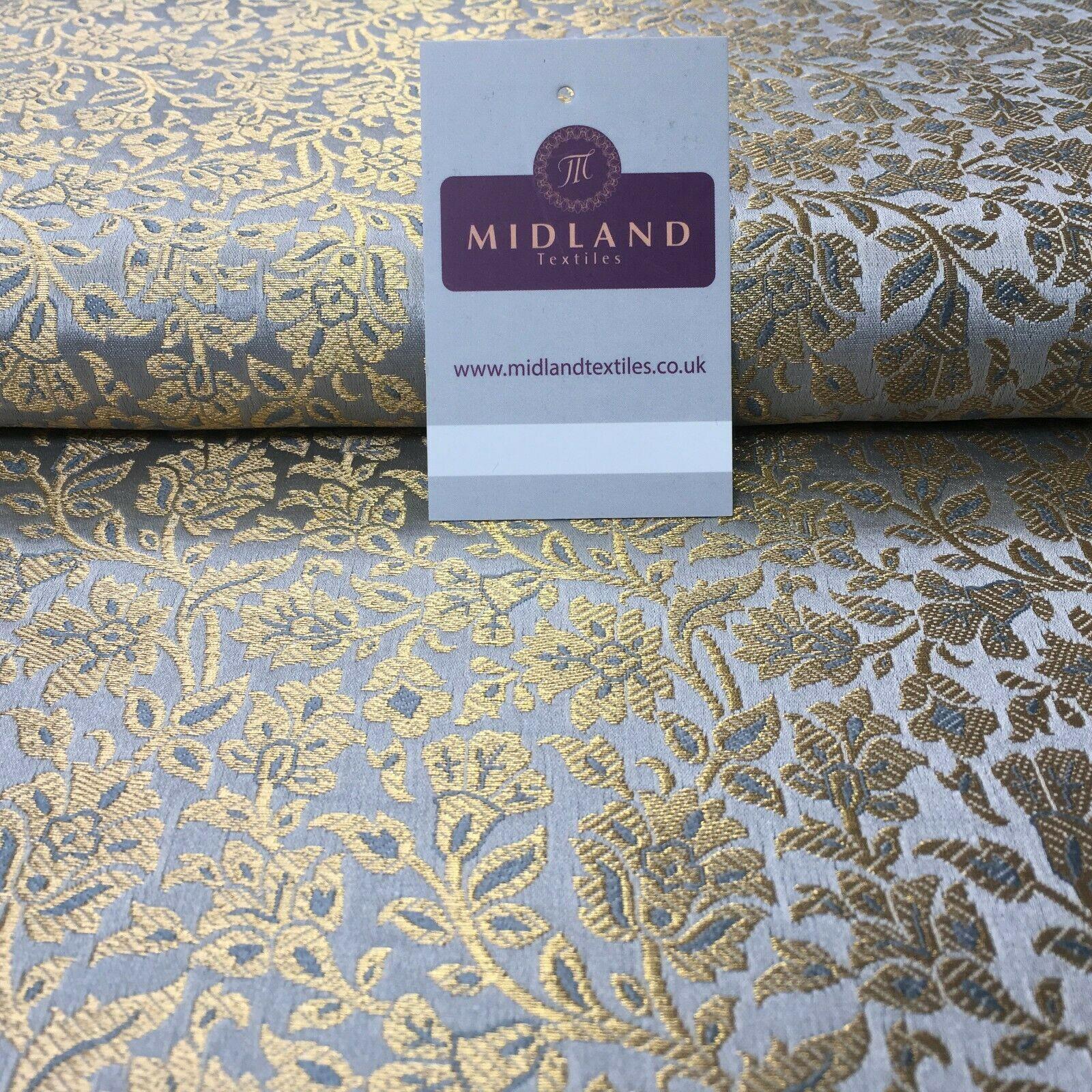 Indian Floral Banarsi Brocade Faux Silk fabric 111cm Wide MP1129 Mtex