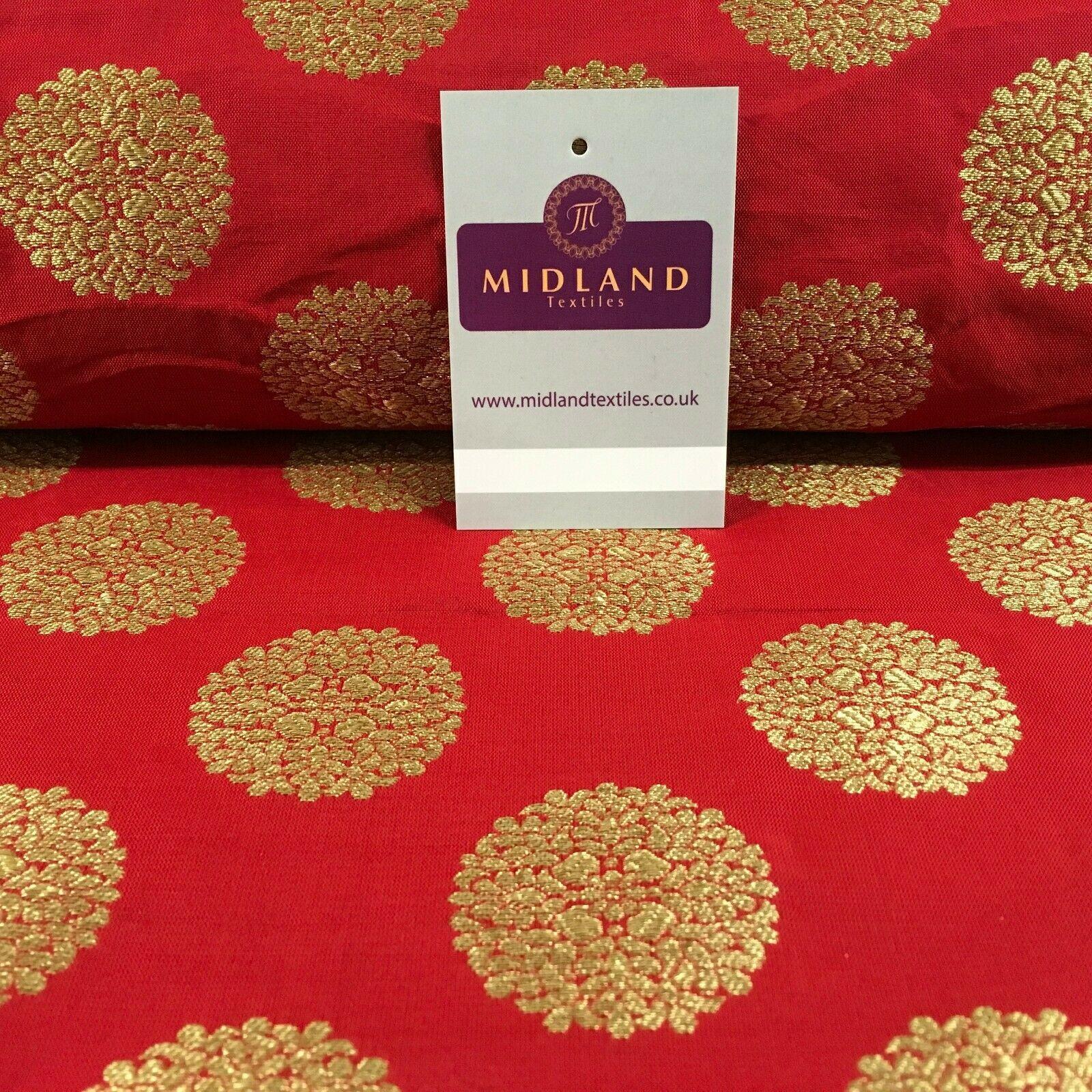 Indian Gold Floral Banarsi Brocade Waistcoat  fabric 125cm Wide MN1098 Mtex