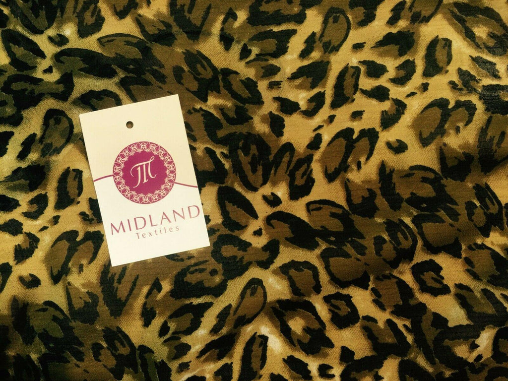 Brown Animal Printed Chiffon fabric 111 cm Wide M161-1 Mtex