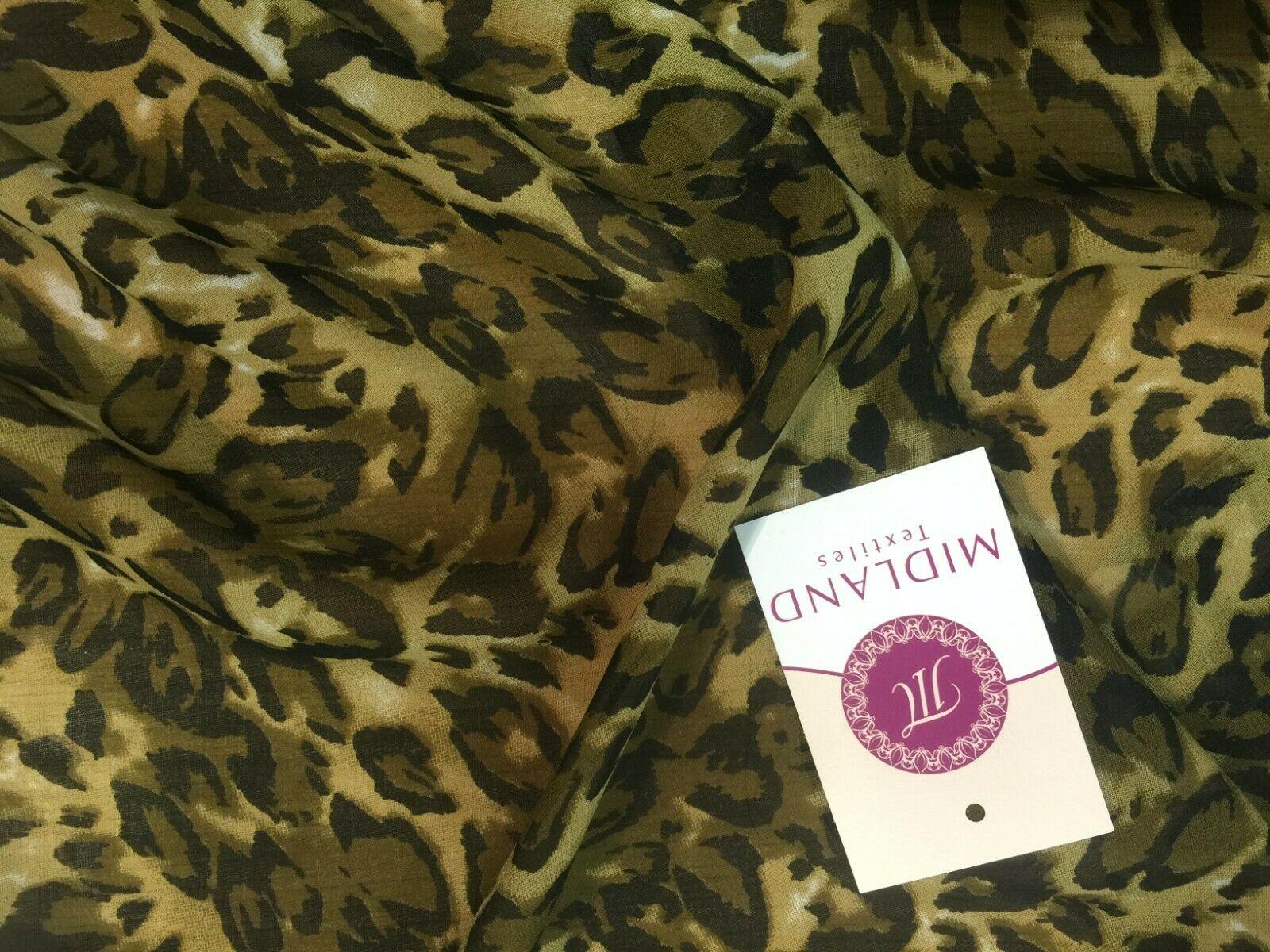 Brown Animal Printed Chiffon fabric 111 cm Wide M161-1 Mtex