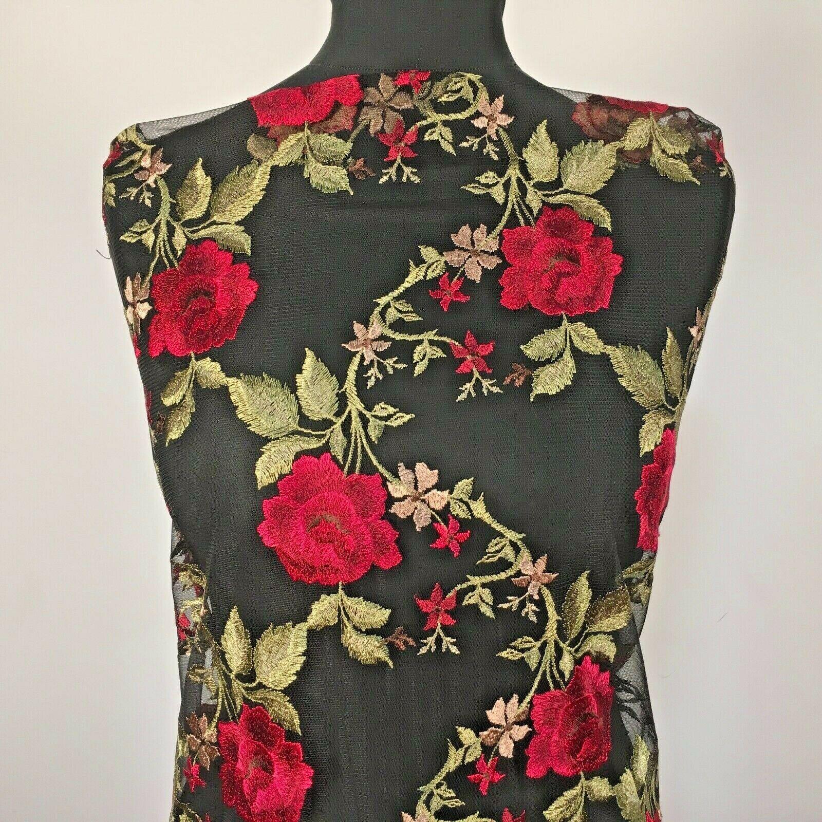 Floral Tulle Net Embroidered Wedding Dress fabric 142 cm Wide MJ1134 Mtex