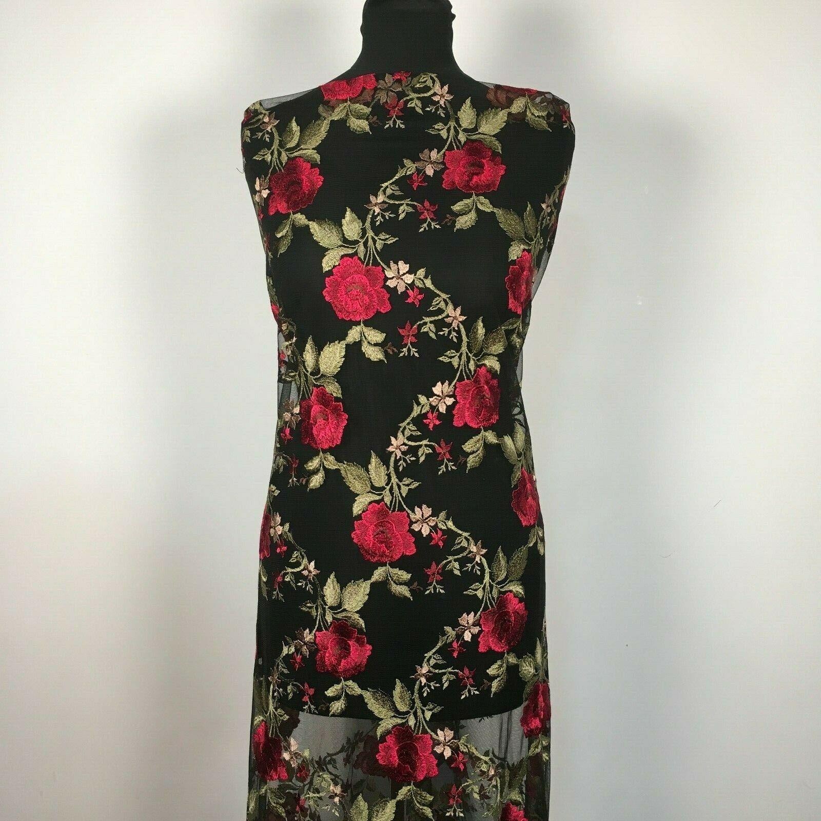 Floral Tulle Net Embroidered Wedding Dress fabric 142 cm Wide MJ1134 Mtex