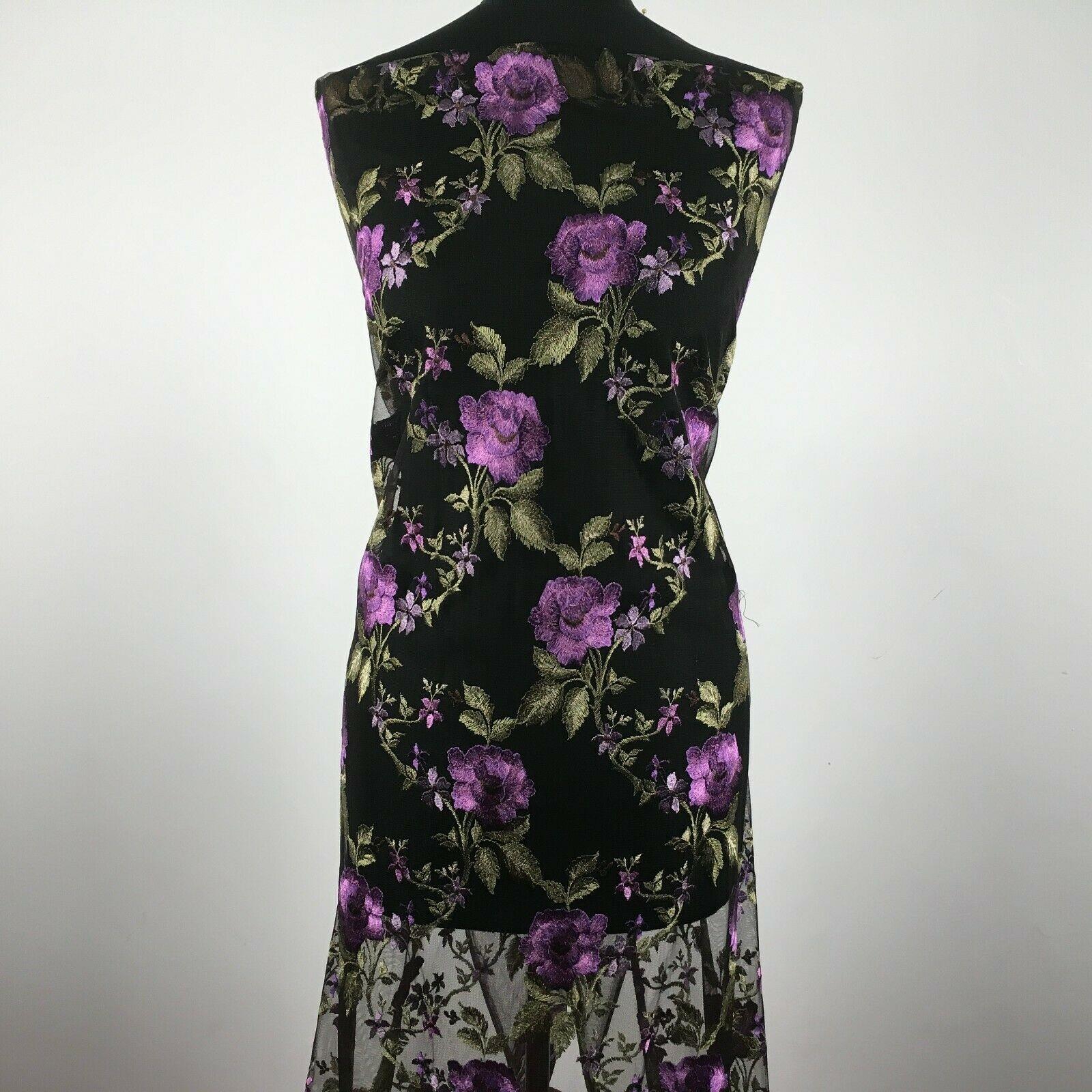 Floral Tulle Net Embroidered Wedding Dress fabric 142 cm Wide MJ1134 Mtex