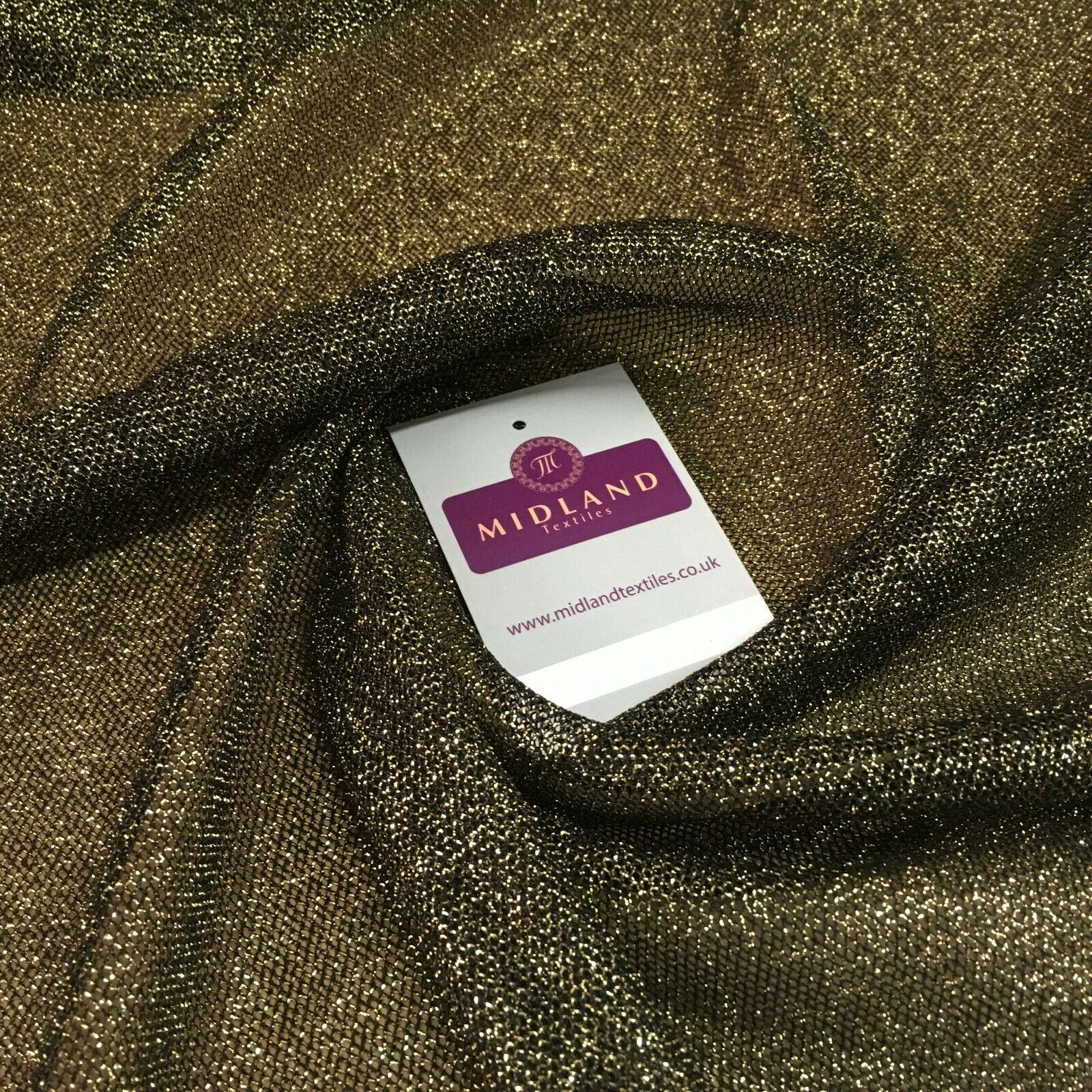 Black Gold Soft light Weight Mesh Dress Fabric 110cm Wide M1168 Mtex