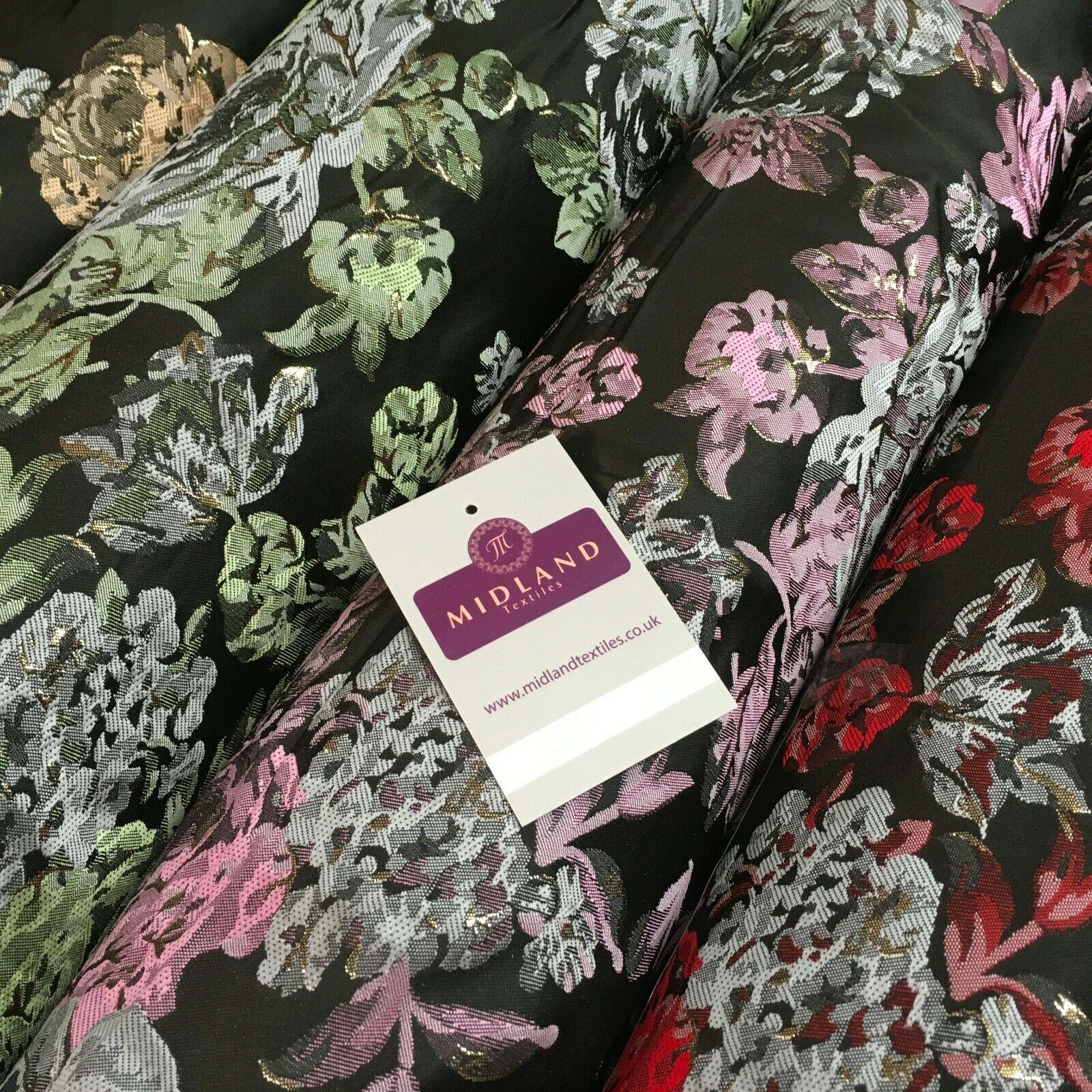 Indian Large Vintage Floral Jacquard Brocade Fabric 147 cm Wide MA1169 Mtex