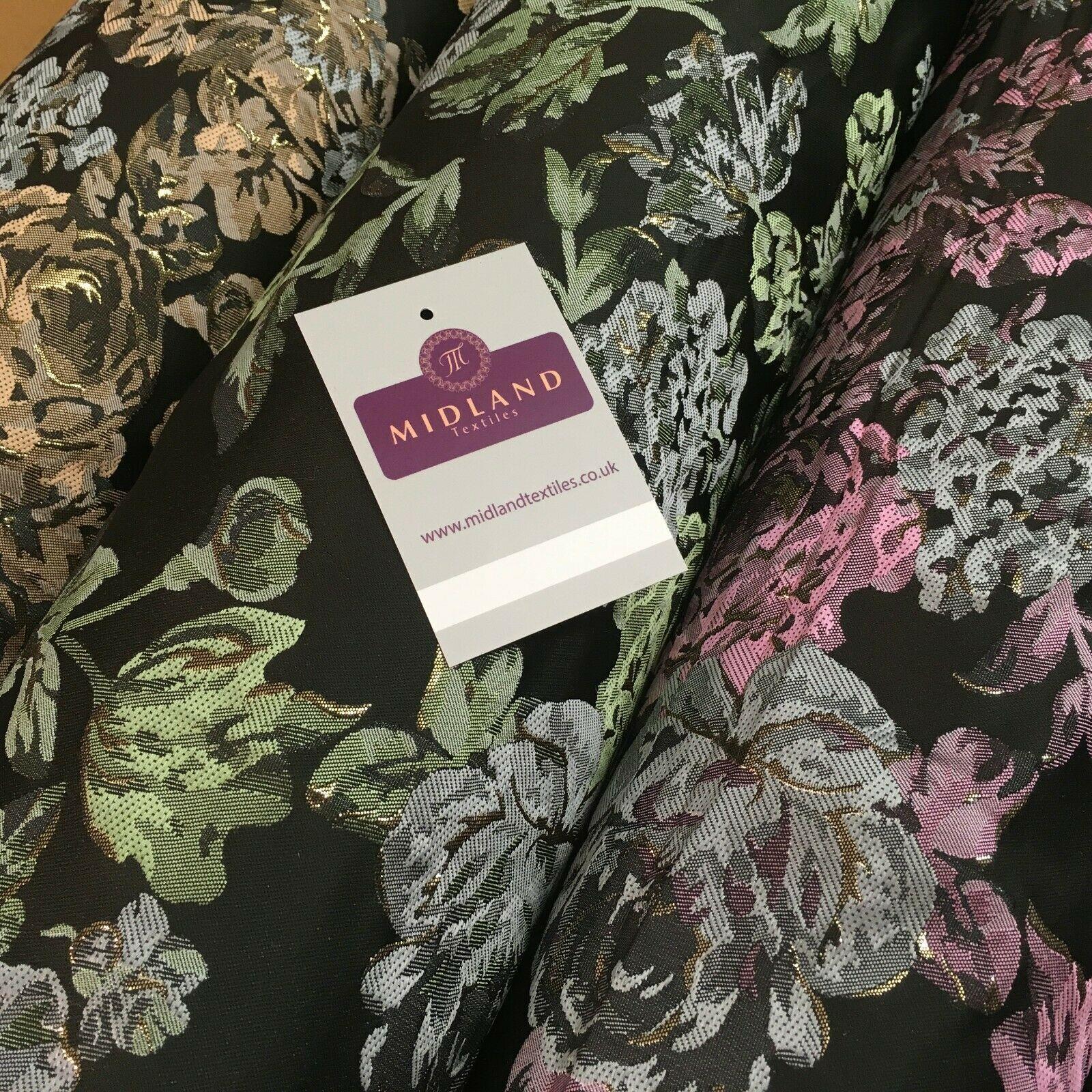 Indian Large Vintage Floral Jacquard Brocade Fabric 147 cm Wide MA1169 Mtex