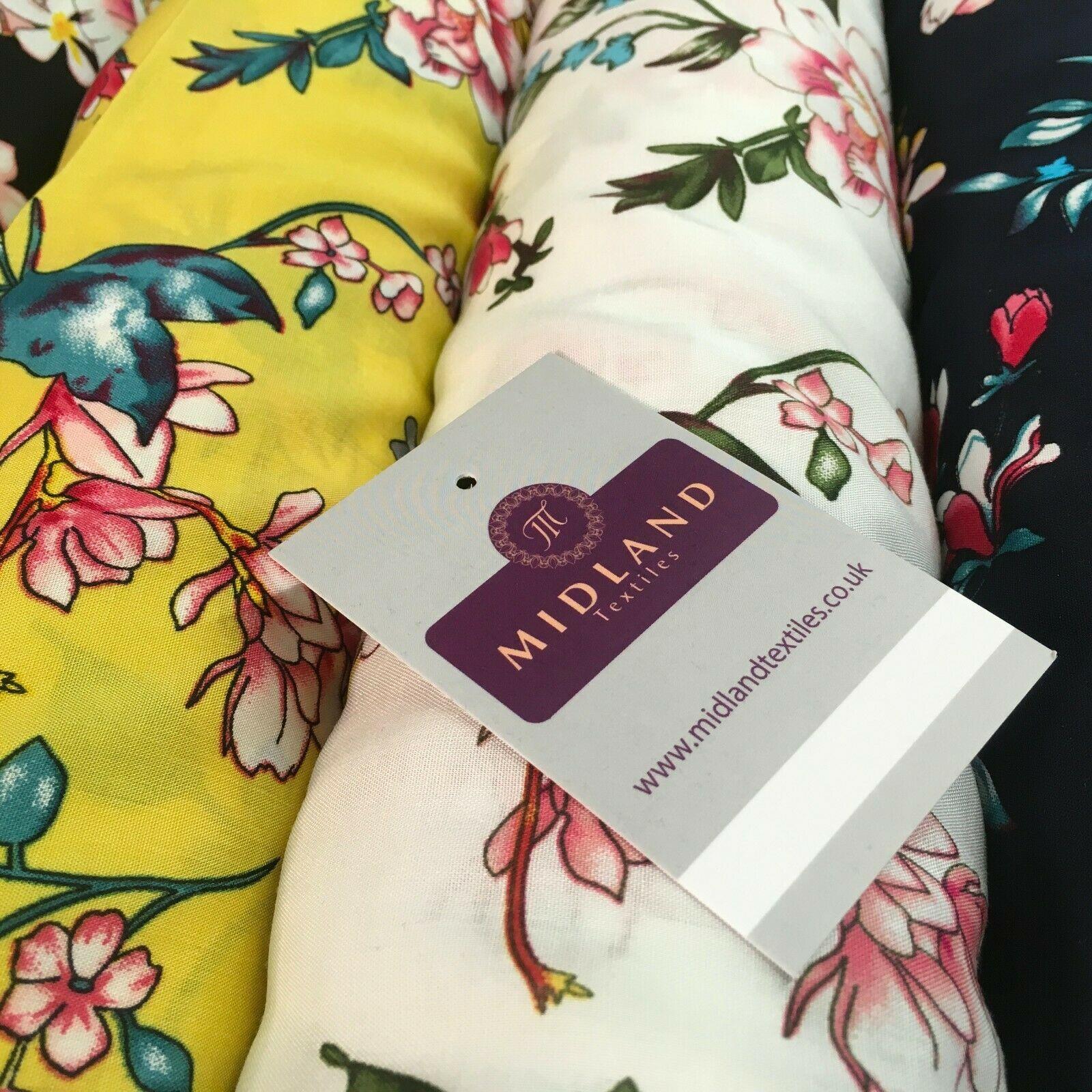 Floral Printed Rayon Viscose Dress Fabric 143cm Wide MA1174 Mtex