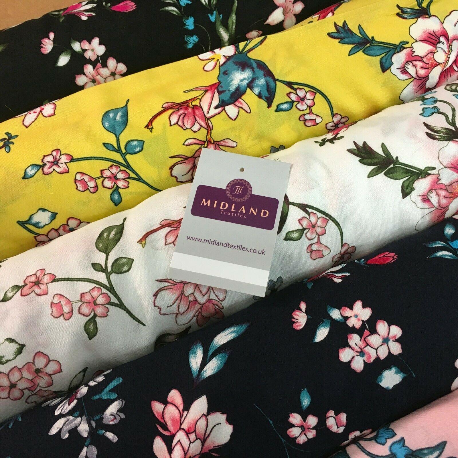 Floral Printed Rayon Viscose Dress Fabric 143cm Wide MA1174 Mtex