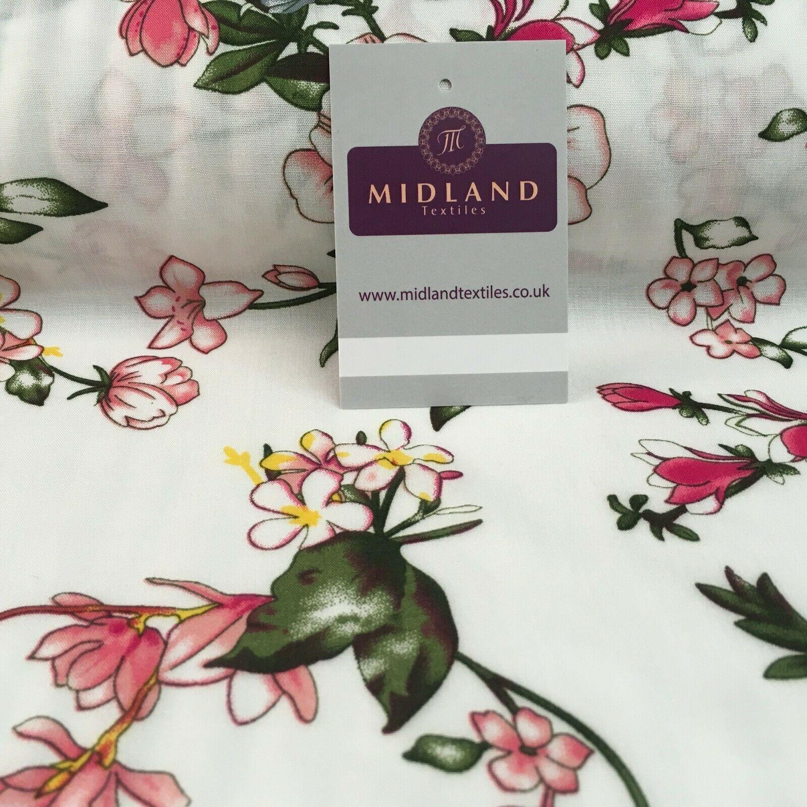 Floral Printed Rayon Viscose Dress Fabric 143cm Wide MA1174 Mtex