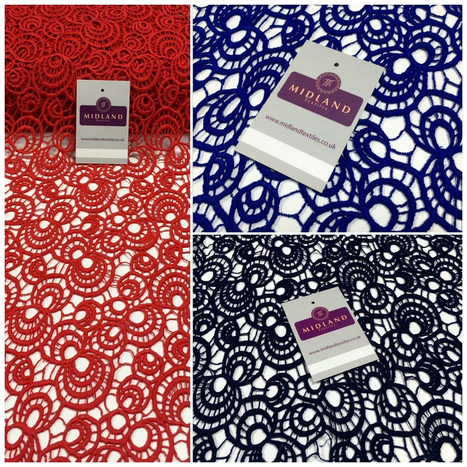 Circle Corded Chemical Lace Dress Fabric 114 cm Wide MA1137 Mtex