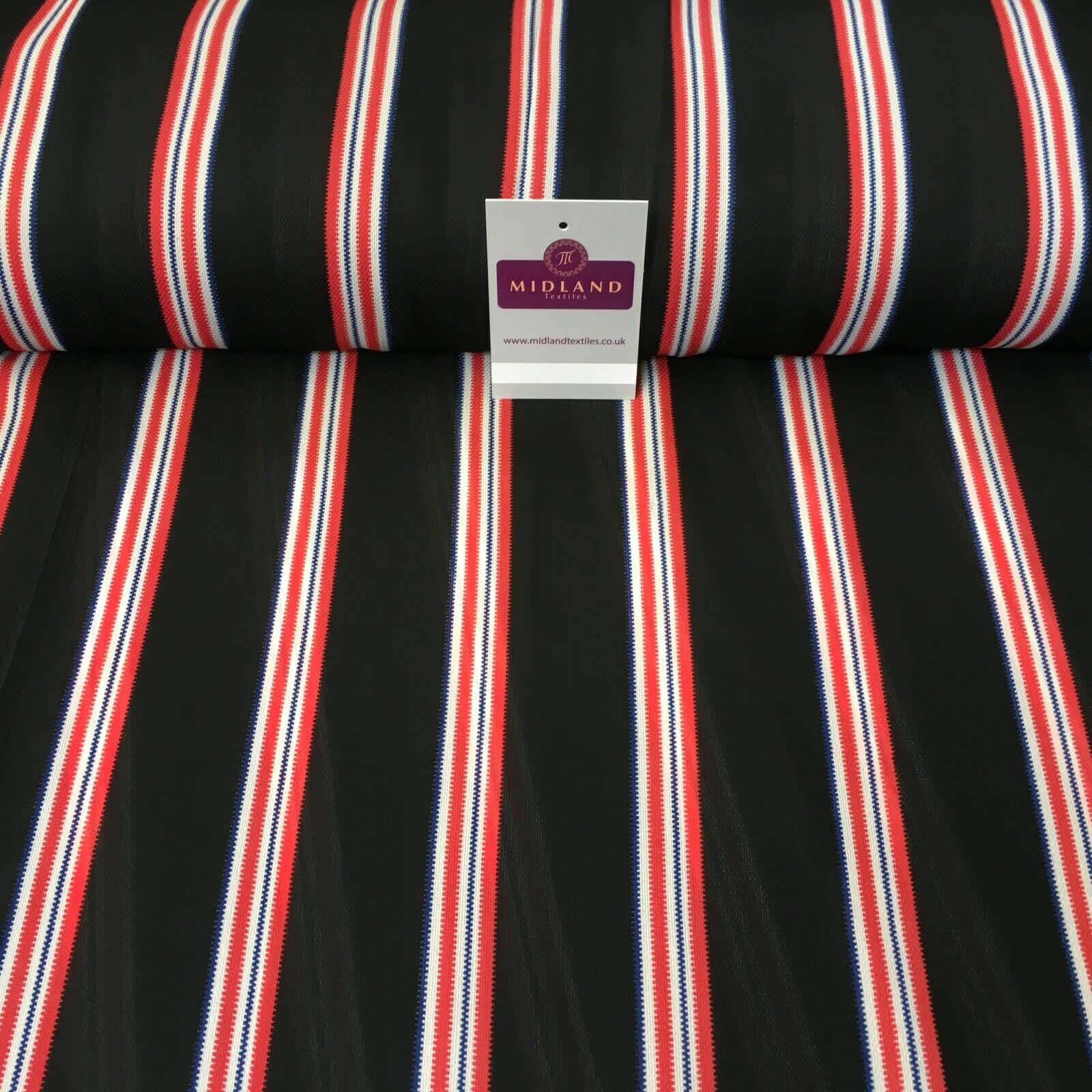 Black & Coral Stripped soft Georgette twist voile Dress Fabric 147cm MK1185-8