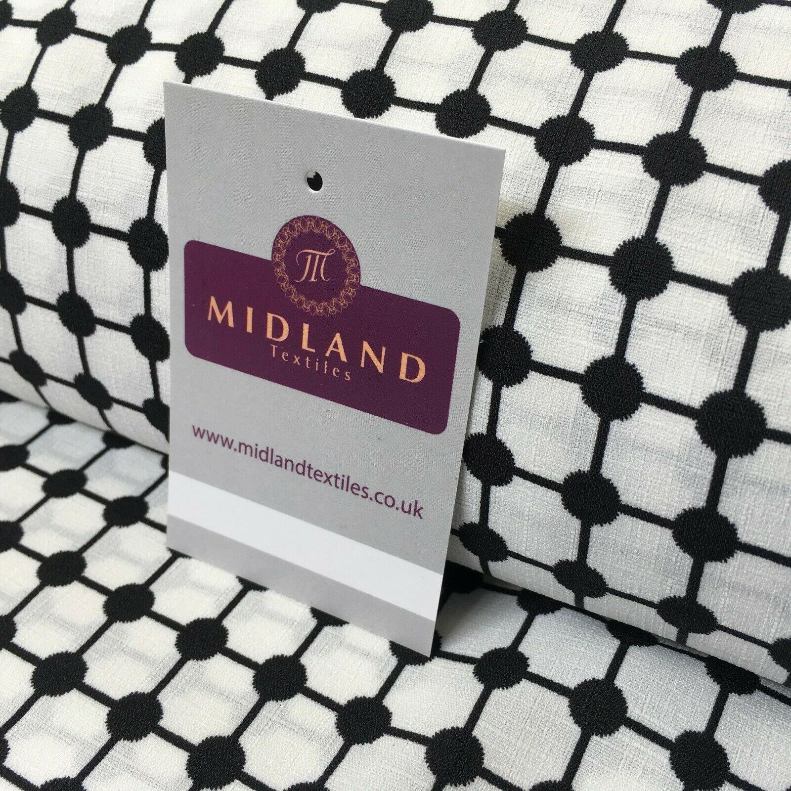 Black Dot Box Linen Effect Georgette Crepe Dress Fabric 147cm Wide MK1184-7