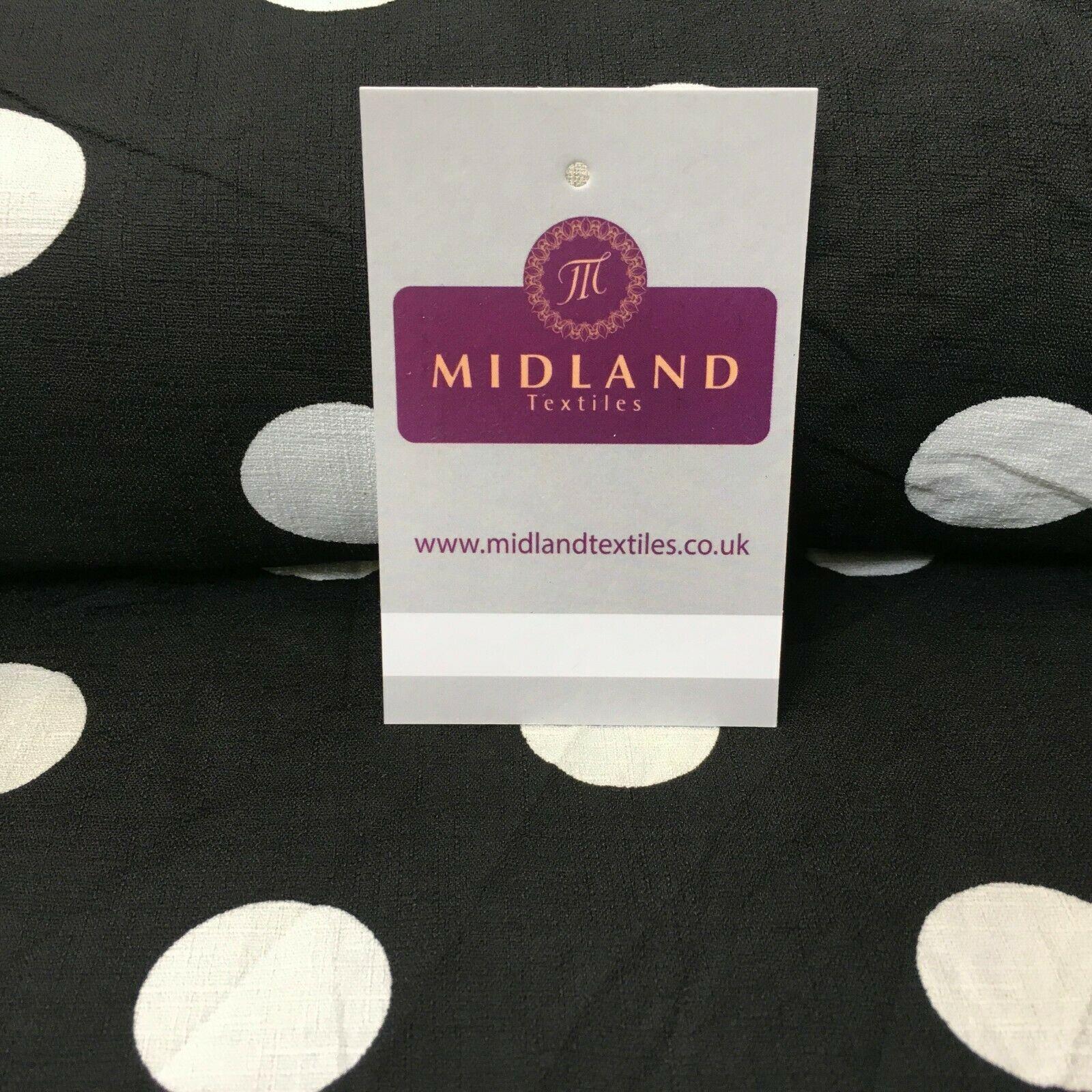 Black Ivory Spot Dot Linen Effect Georgette Crepe Dress Fabric 147cm MK1184-14