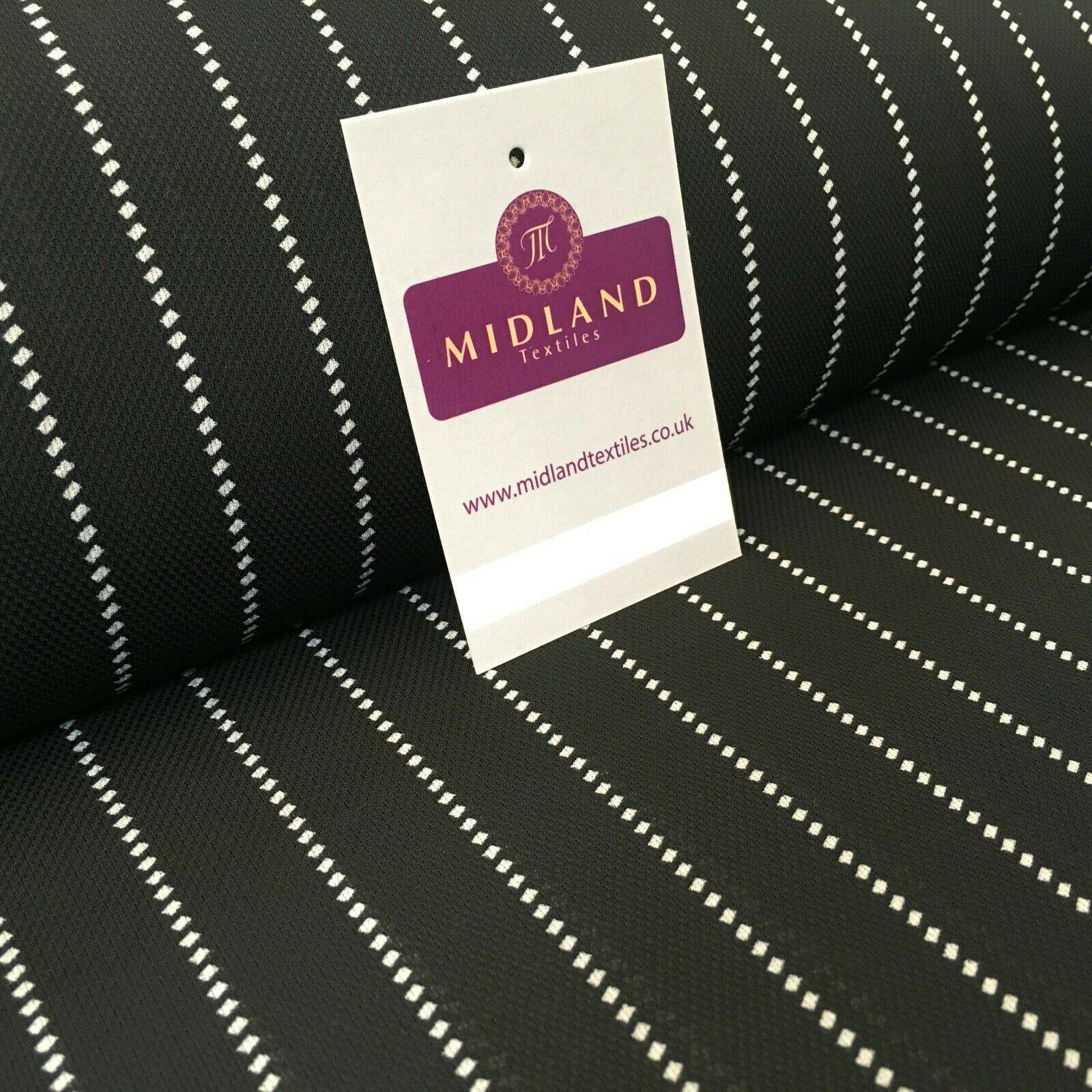 Black Stitch Stripped soft Georgette twist voile Dress Fabric 147cm MK1185-7