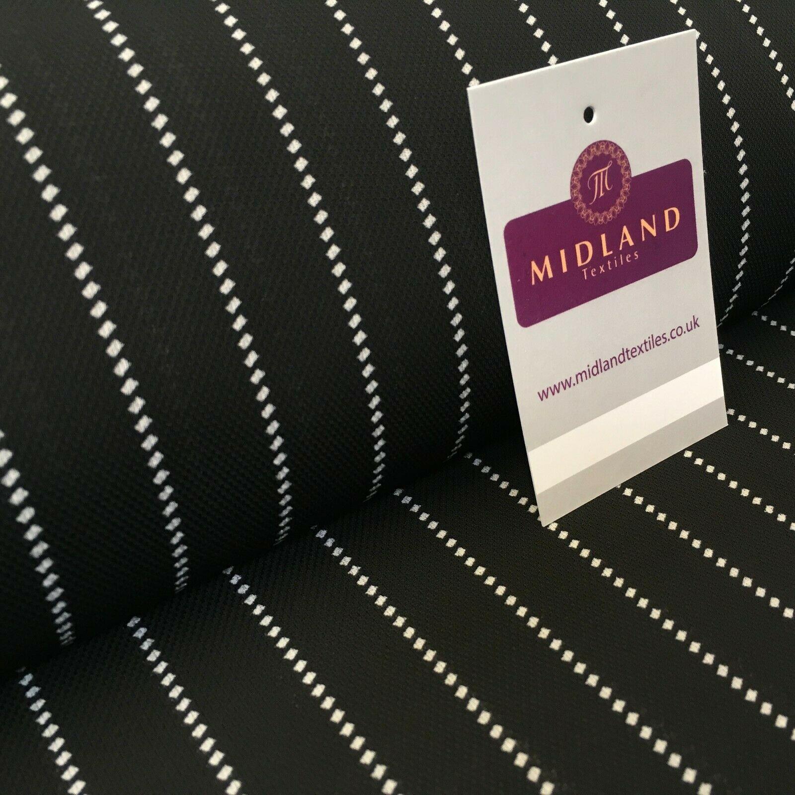 Black Stitch Stripped soft Georgette twist voile Dress Fabric 147cm MK1185-7