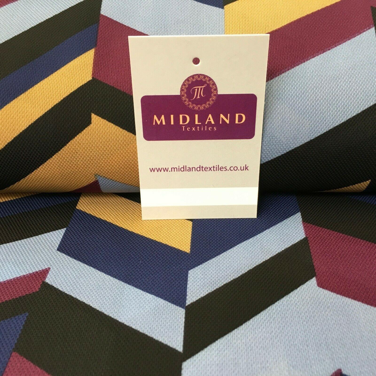 Blue & Plum Geometric soft Georgette twist voile Dress Fabric 147cm MK1185-4