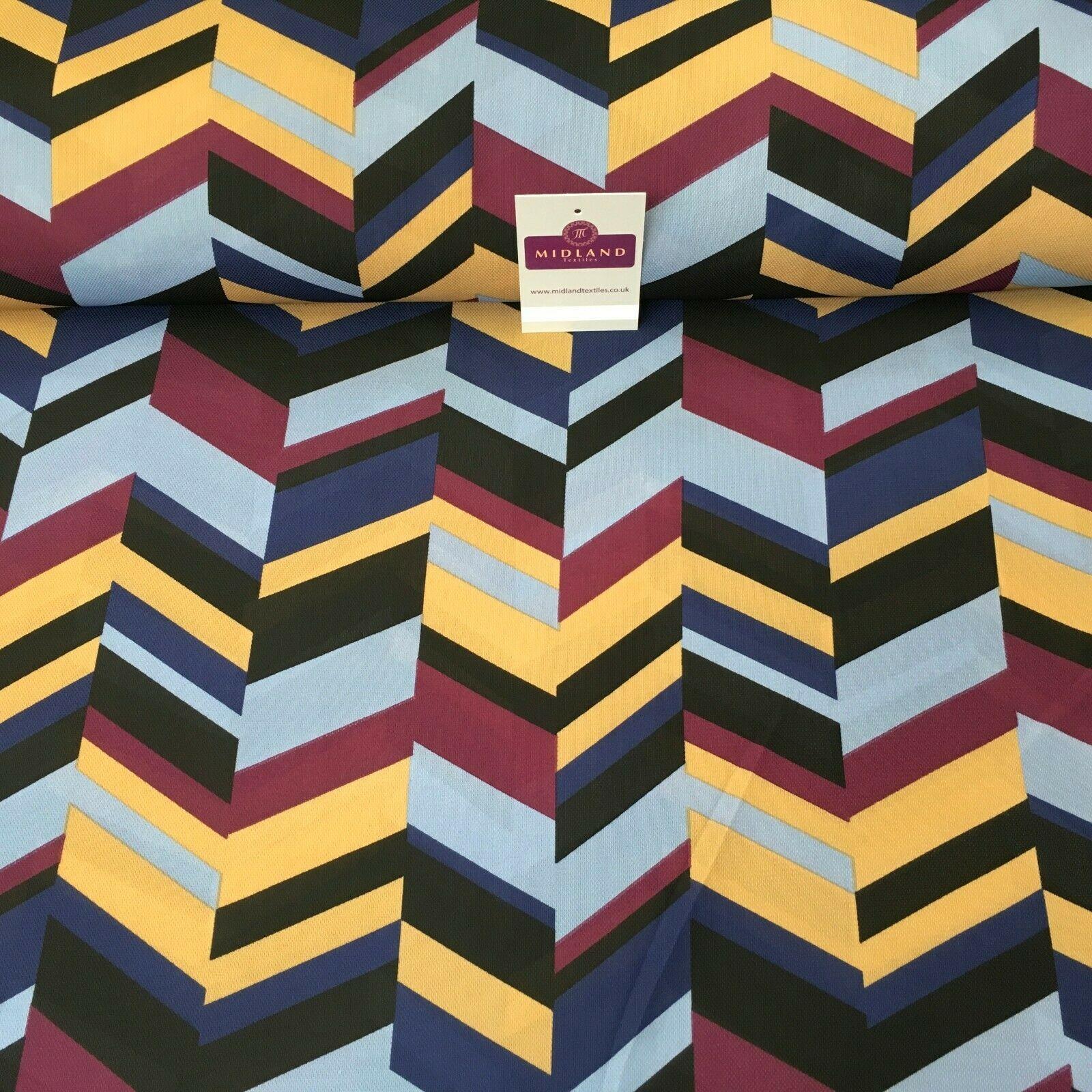 Blue & Plum Geometric soft Georgette twist voile Dress Fabric 147cm MK1185-4