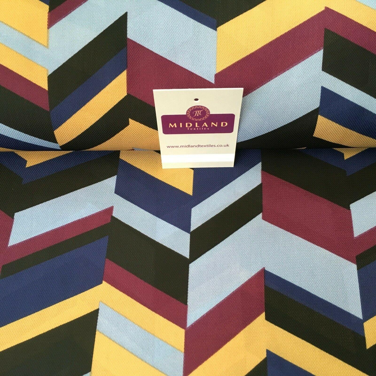 Blue & Plum Geometric soft Georgette twist voile Dress Fabric 147cm MK1185-4