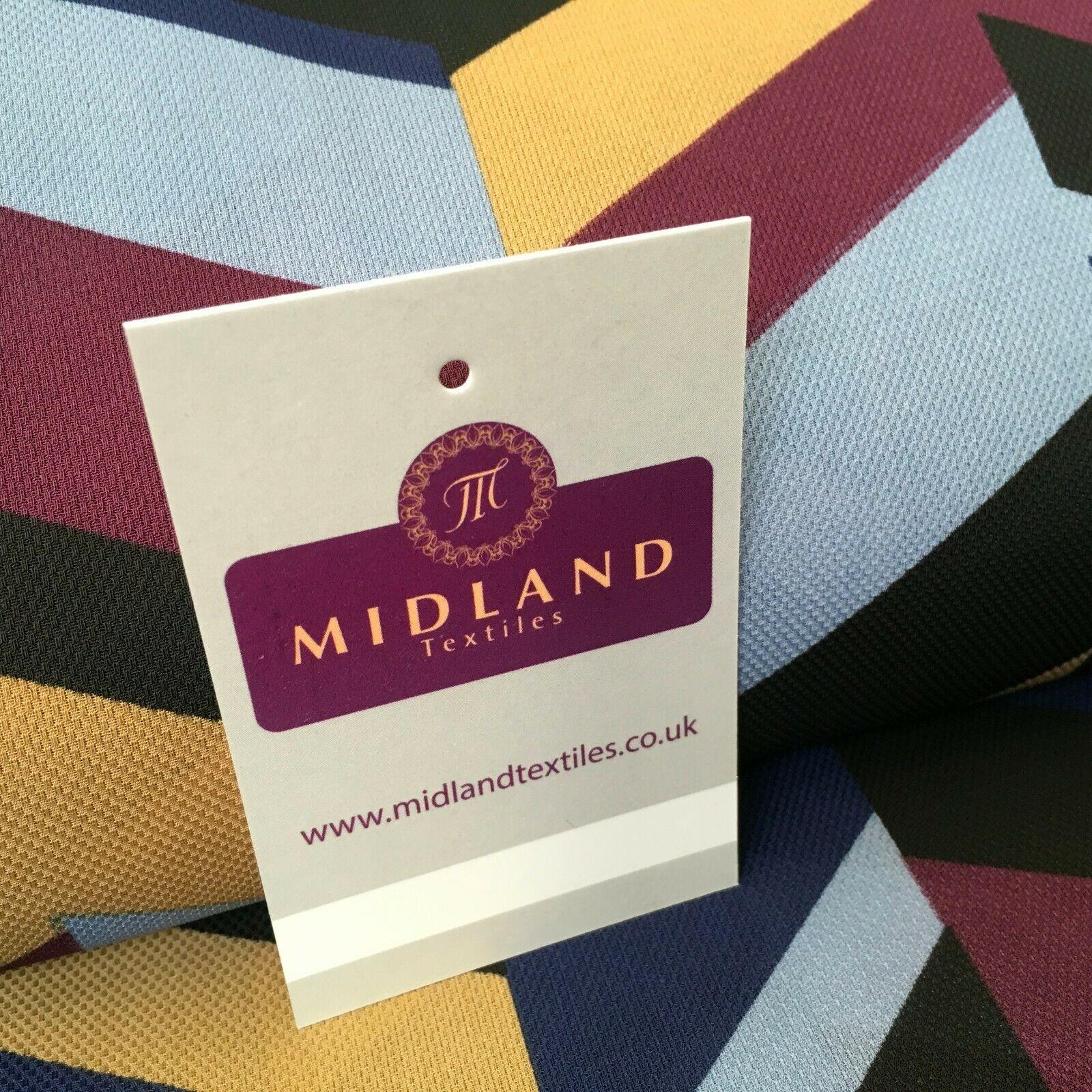 Blue & Plum Geometric soft Georgette twist voile Dress Fabric 147cm MK1185-4