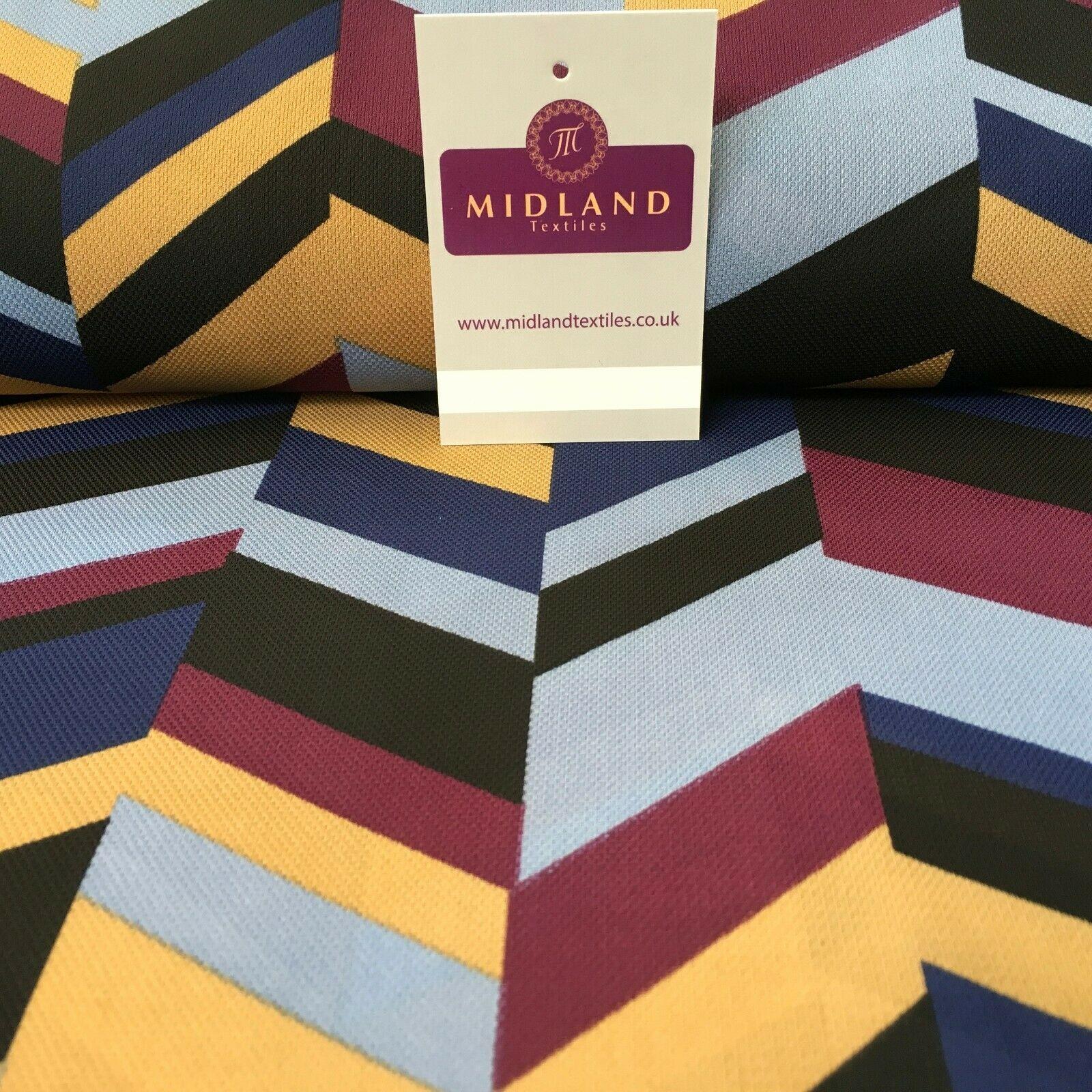 Blue & Plum Geometric soft Georgette twist voile Dress Fabric 147cm MK1185-4