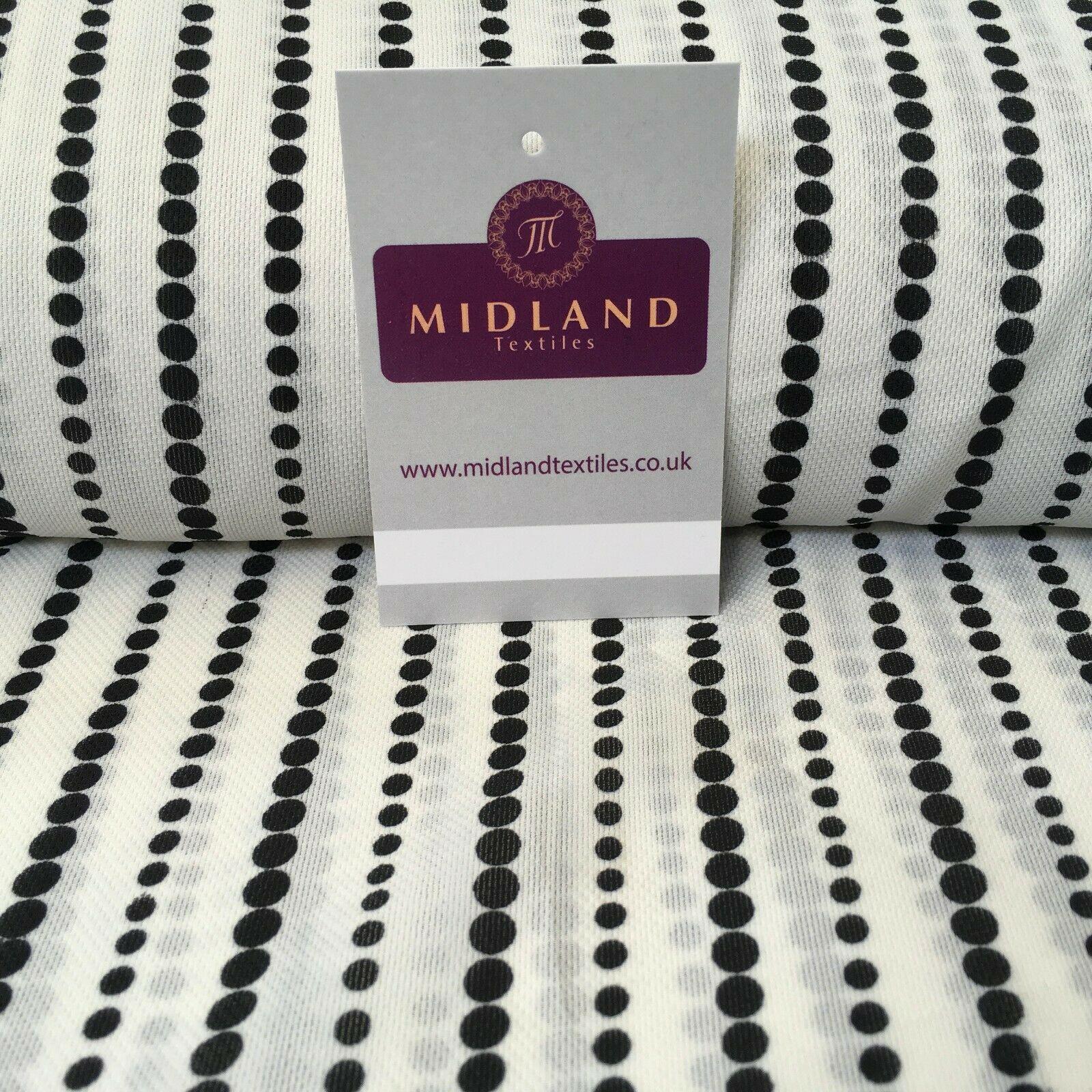 Ivory Black Dot Stripped soft Georgette twist voile Dress Fabric 147cm MK1185-9