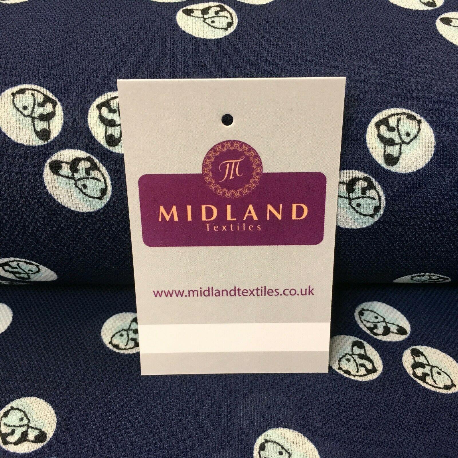 Navy blue Baby Panda  Soft Georgette twist voile Dress Fabric 147cm MK1185-3