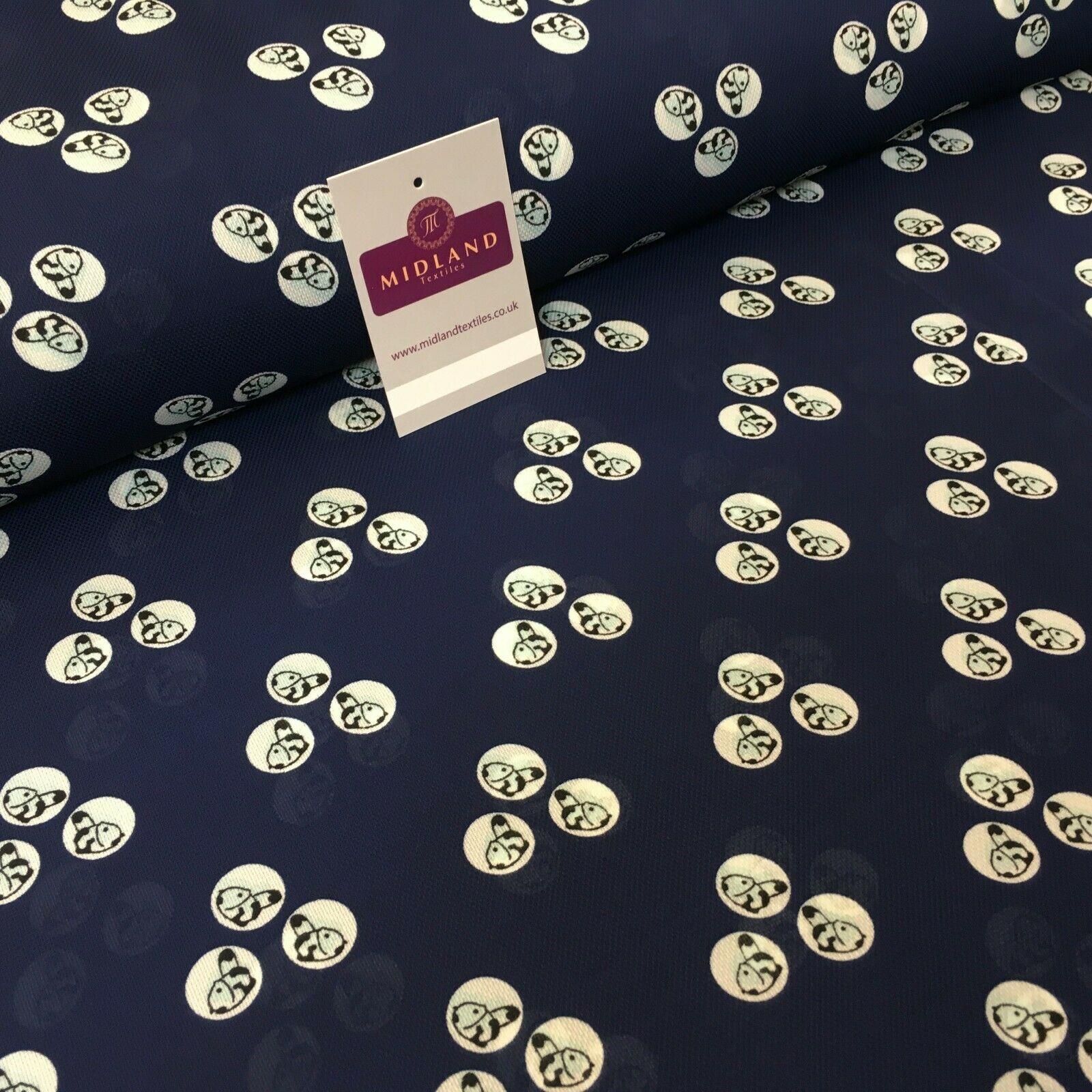 Navy blue Baby Panda  Soft Georgette twist voile Dress Fabric 147cm MK1185-3