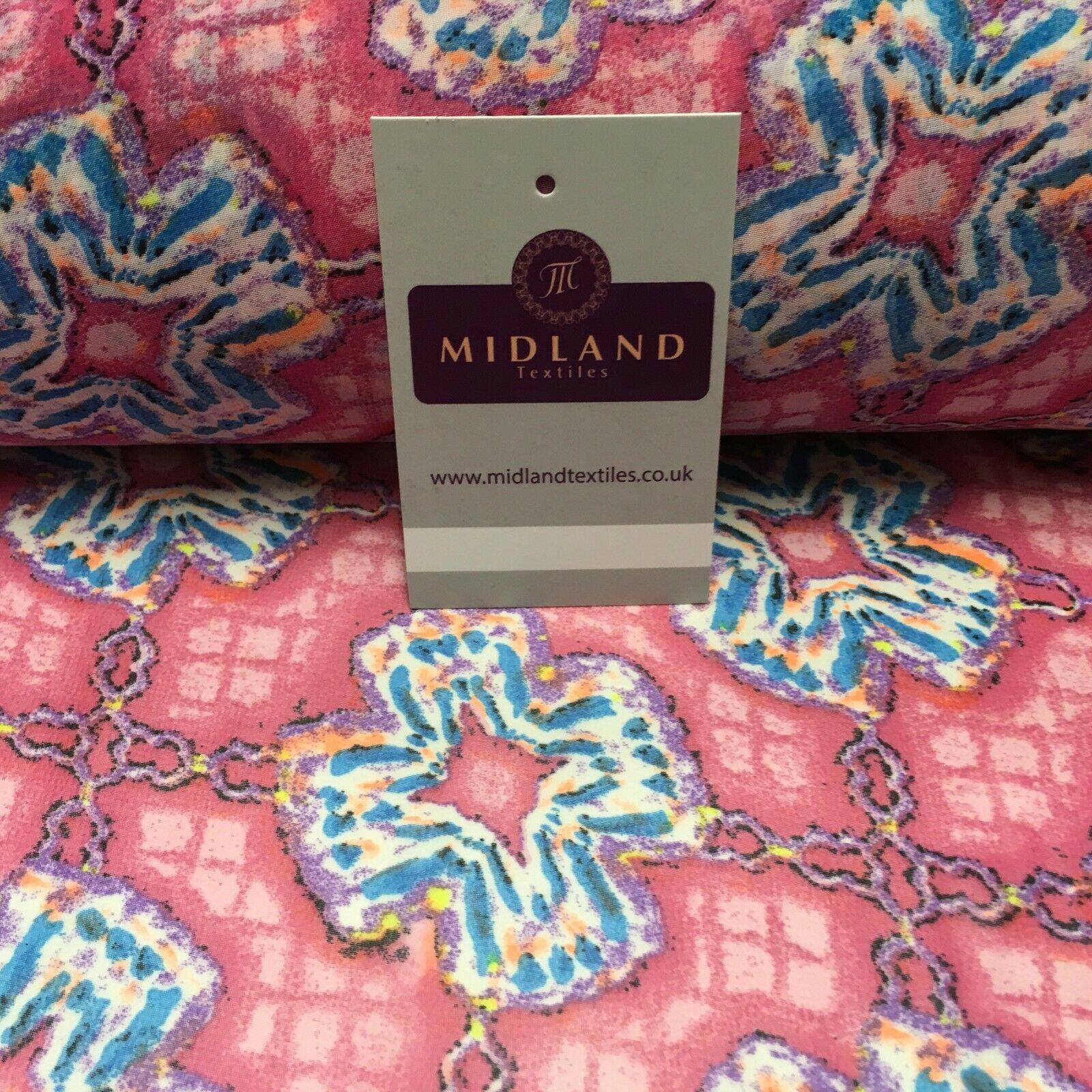 Pink Geometric Printed Crepe chiffon Dress Fabric 150 cm MK1190-31 Mtex