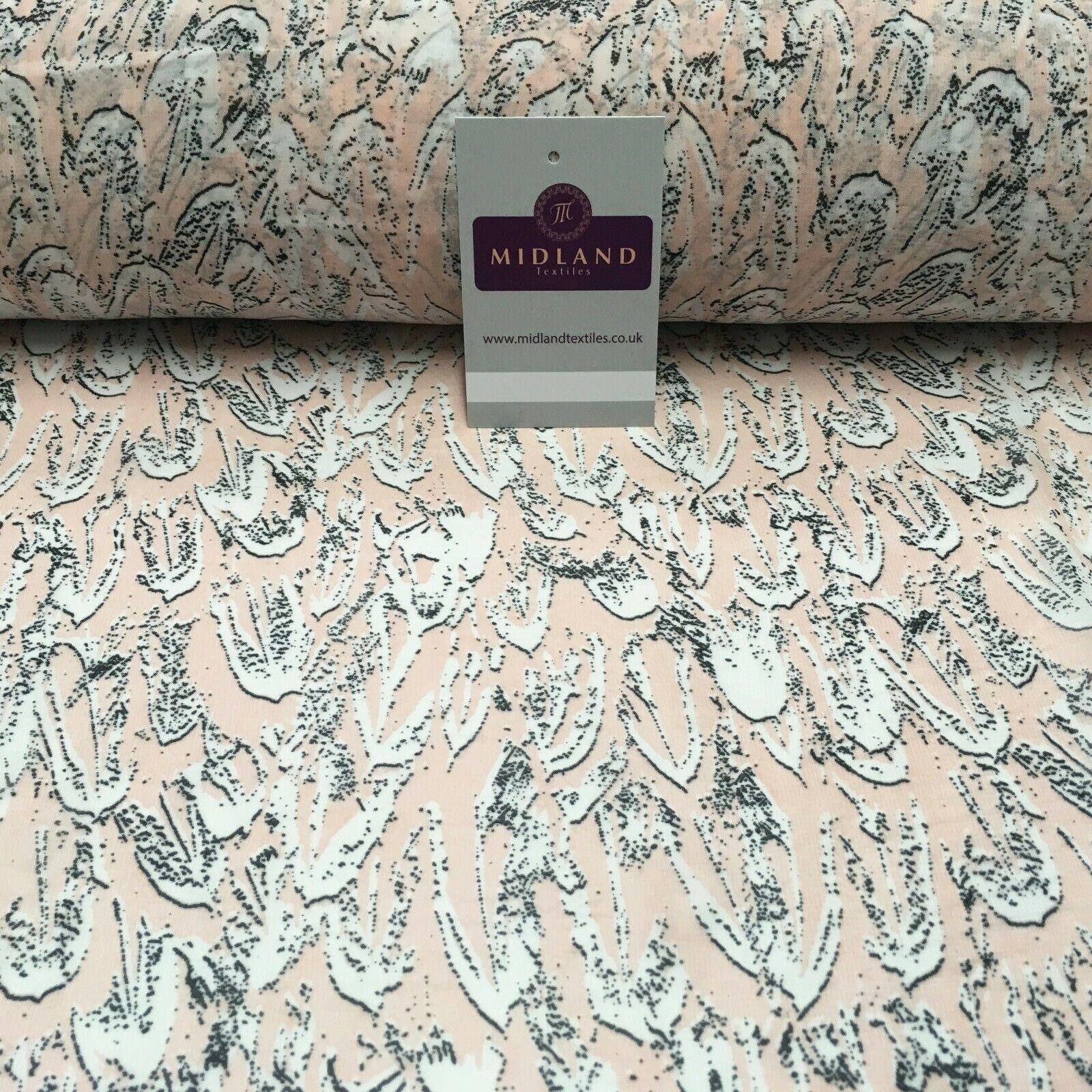 Pale Pink Printed Crepe chiffon Dress Fabric 150 cm MK1190-27