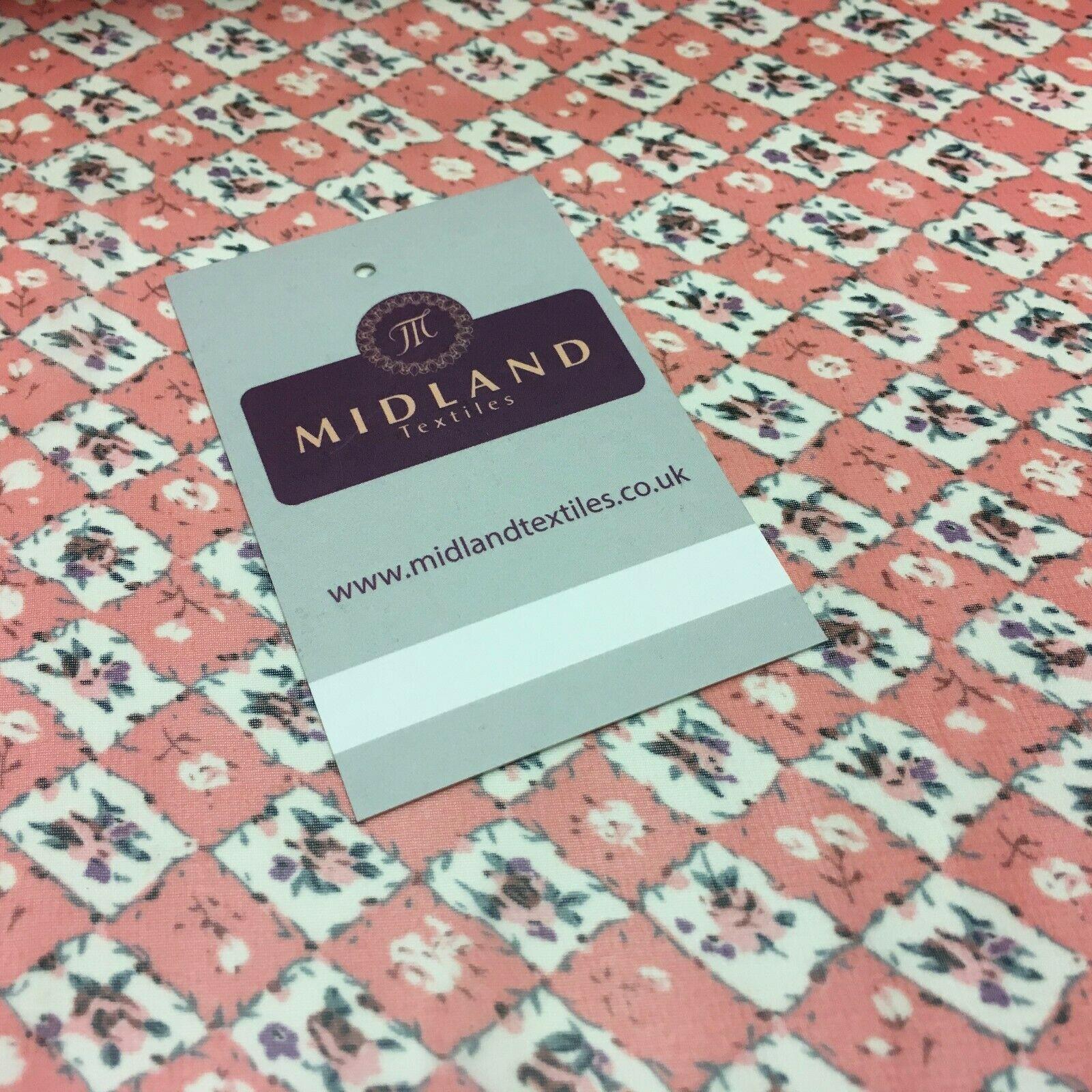 Peach Pink Floral Vintage Printed Crepe chiffon Dress Fabric 150 cm MK1190-26