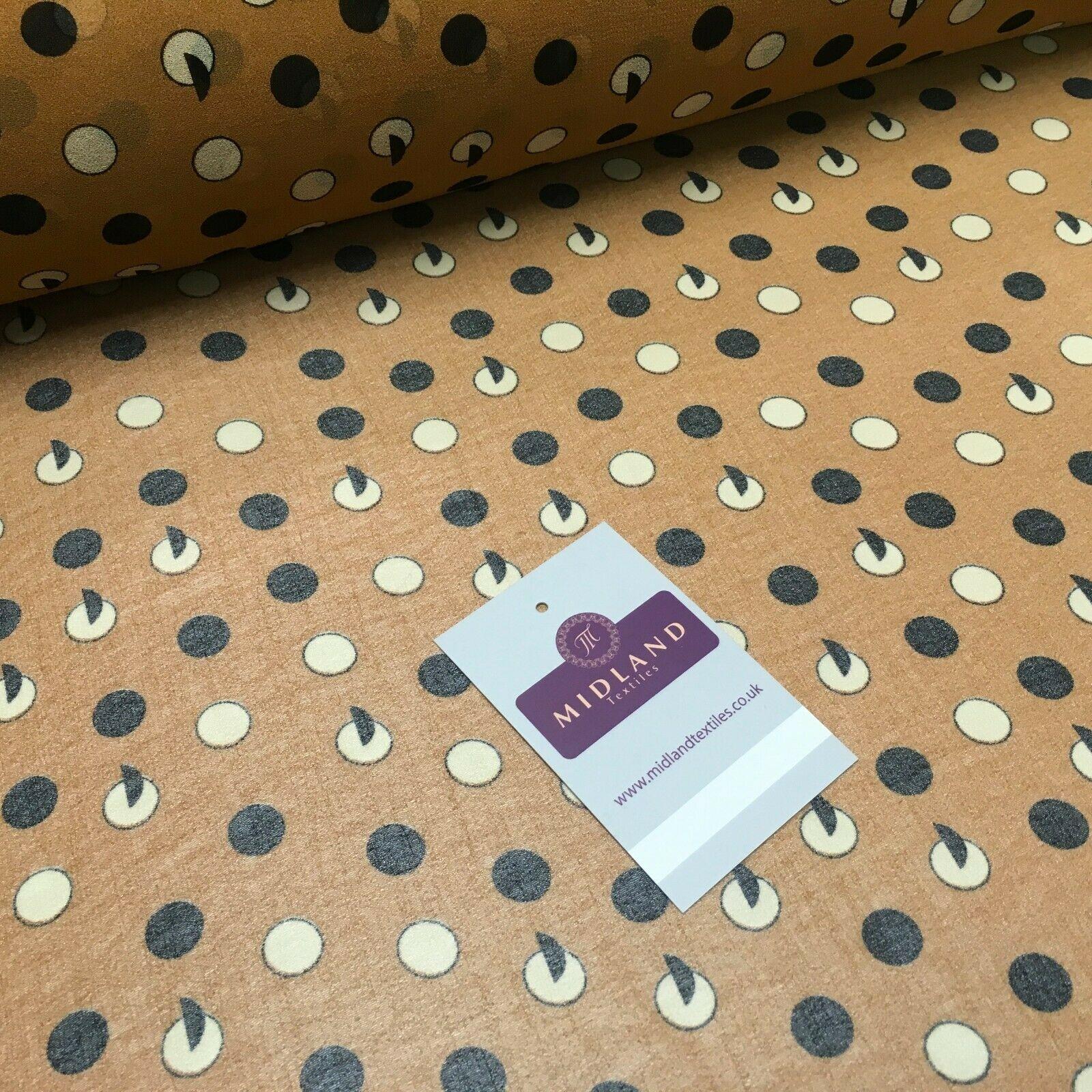 Tan Spotted Printed Crepe chiffon Dress Fabric 150 cm Wide MK1190-11 Mtex
