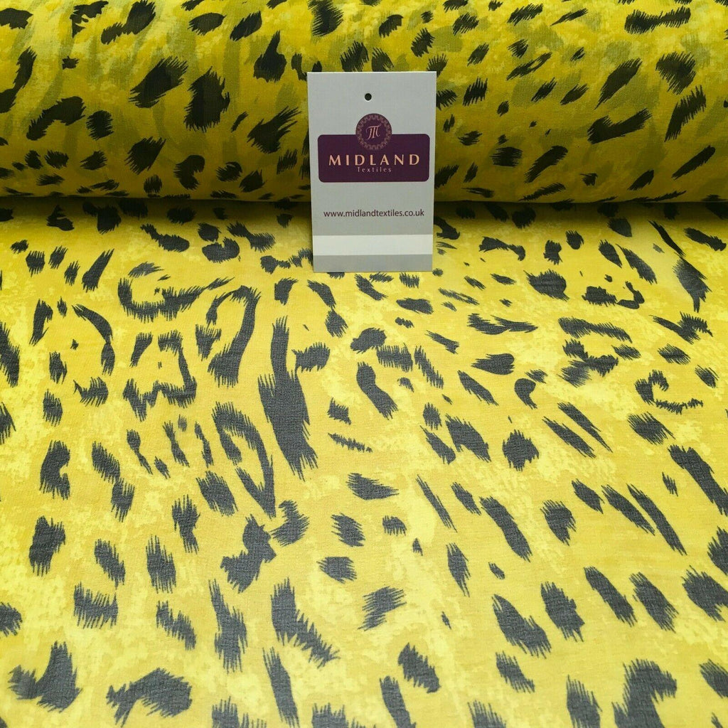 Tiger Gold Animal Printed Crepe chiffon Dress Fabric 150 cm MK1190-29 Mtex