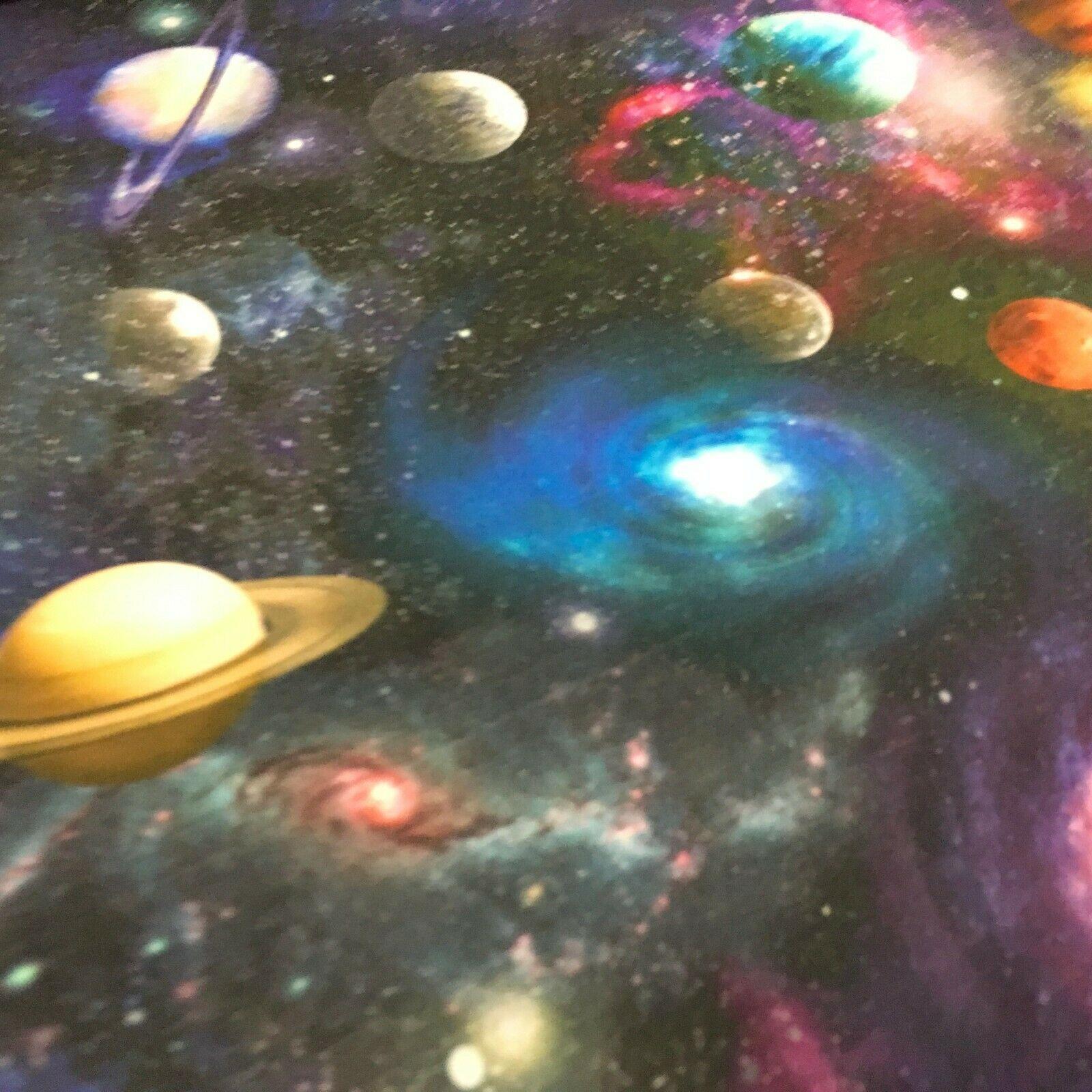 Navy Digital Printed Universe Galaxy 100% Cotton Fabric 150 cm MH1188 Mtex