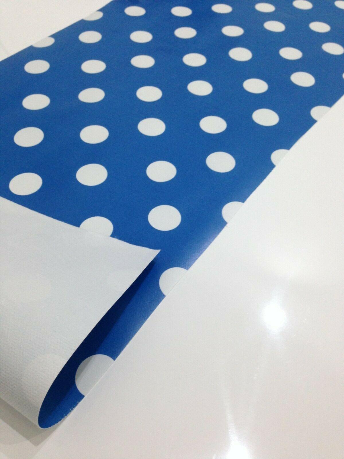 Spotted Wipe clean Tablecloth oilcloth vinyl PVC Spot polka dot 140cm wide M40