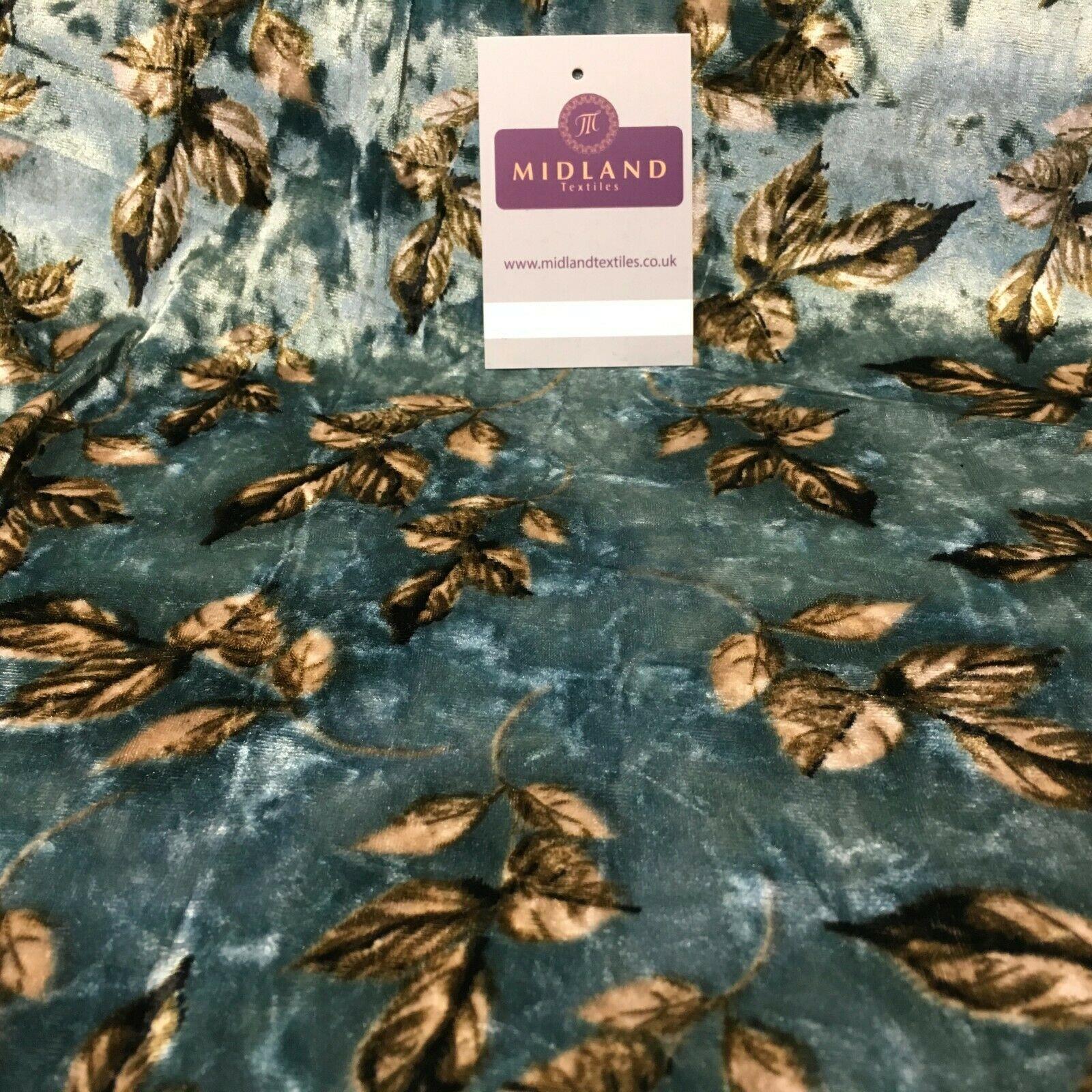 Vintage Floral Velvet Velour Stretch Printed dress fabric 55' Wide M991 Mtex