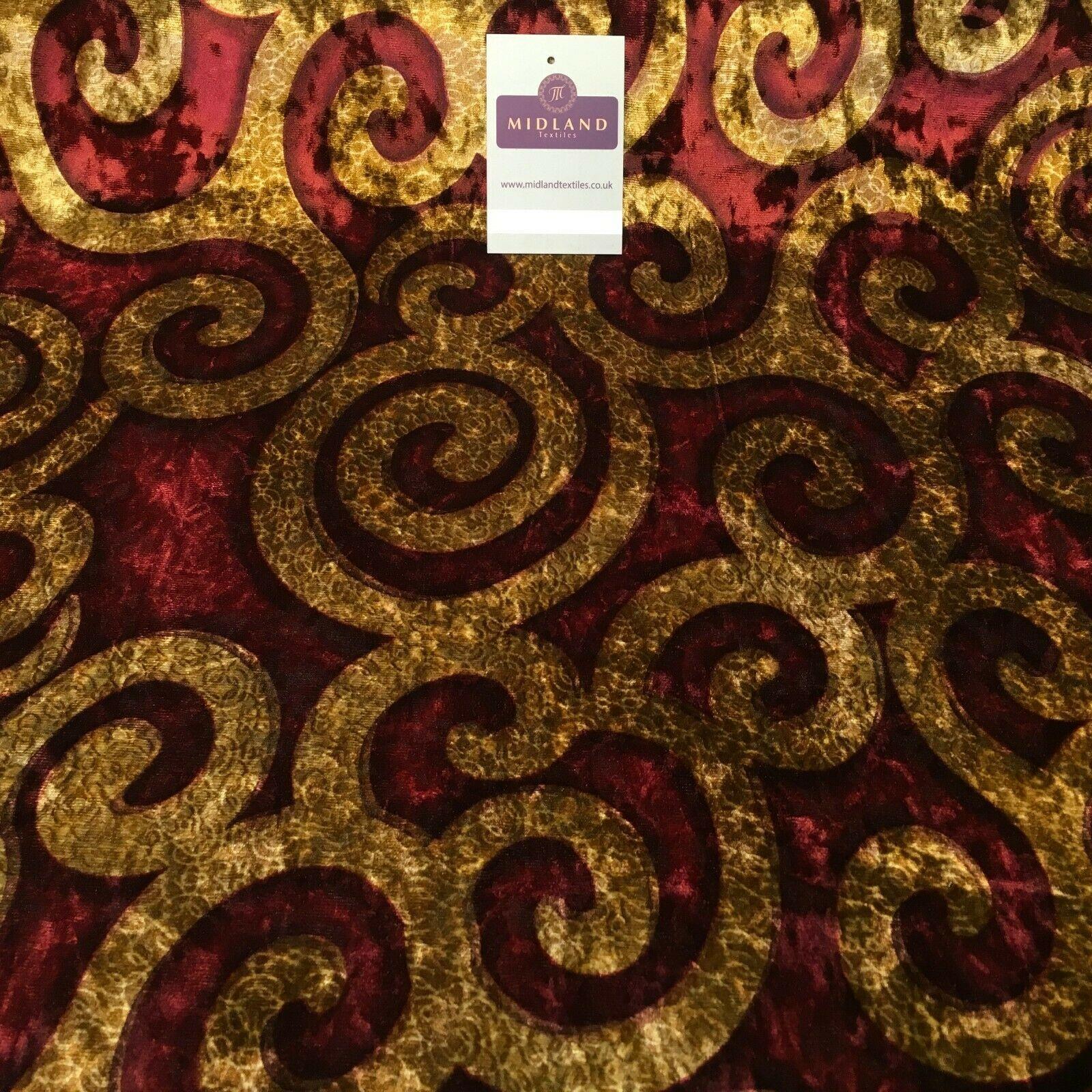 Vintage Floral Velvet Velour Stretch Printed dress fabric 55' Wide M991 Mtex