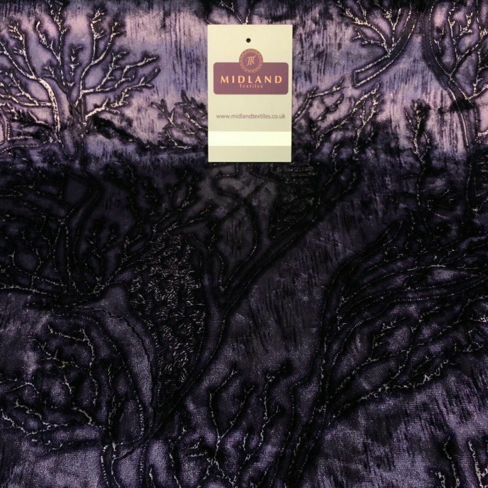 Vintage Floral Velvet Velour Stretch Printed dress fabric 55' Wide M991 Mtex