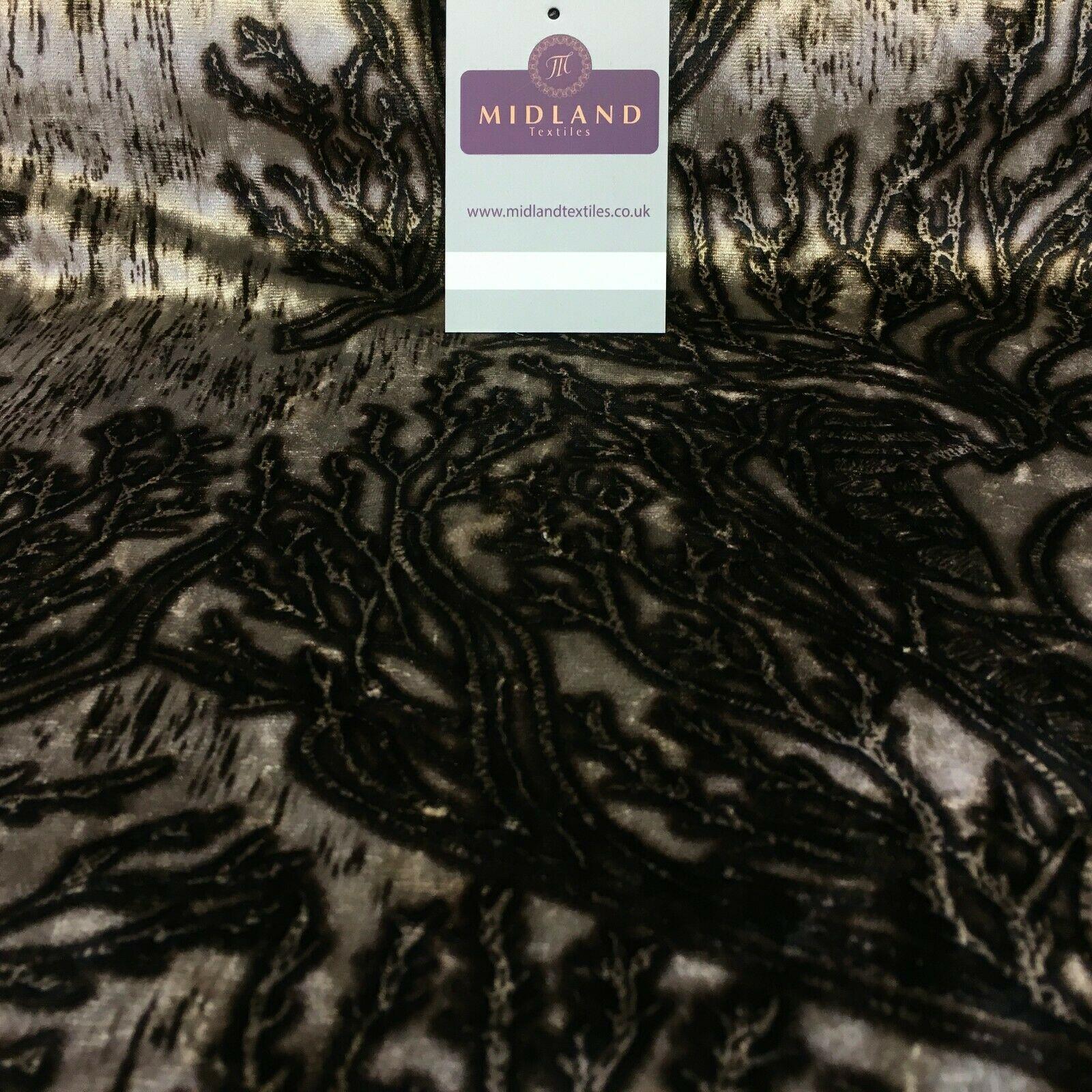 Vintage Floral Velvet Velour Stretch Printed dress fabric 55' Wide M991 Mtex