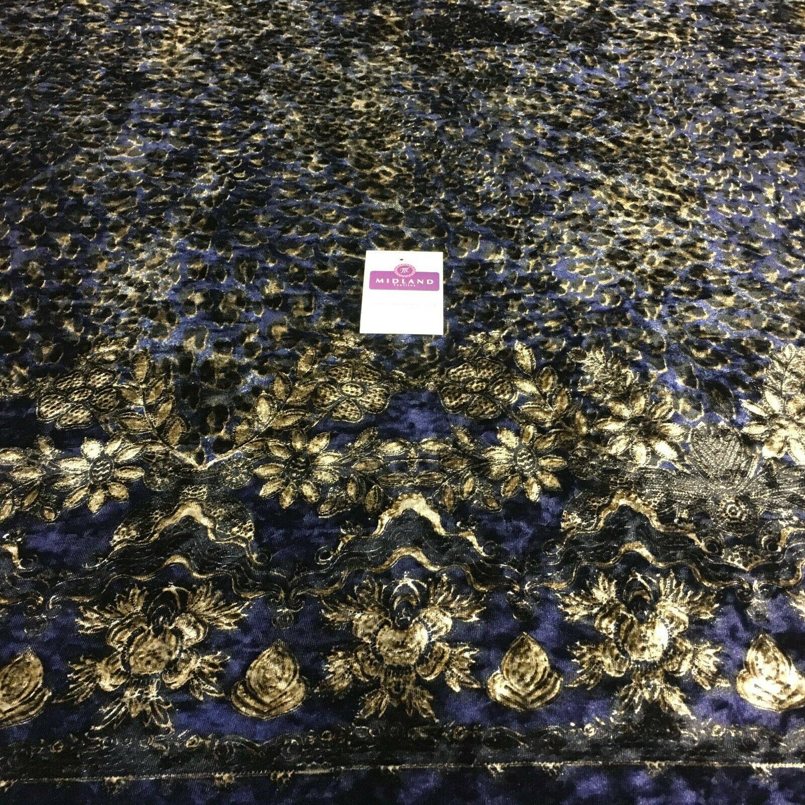 Vintage Floral Velvet Velour Stretch Printed dress fabric 55' Wide M991 Mtex