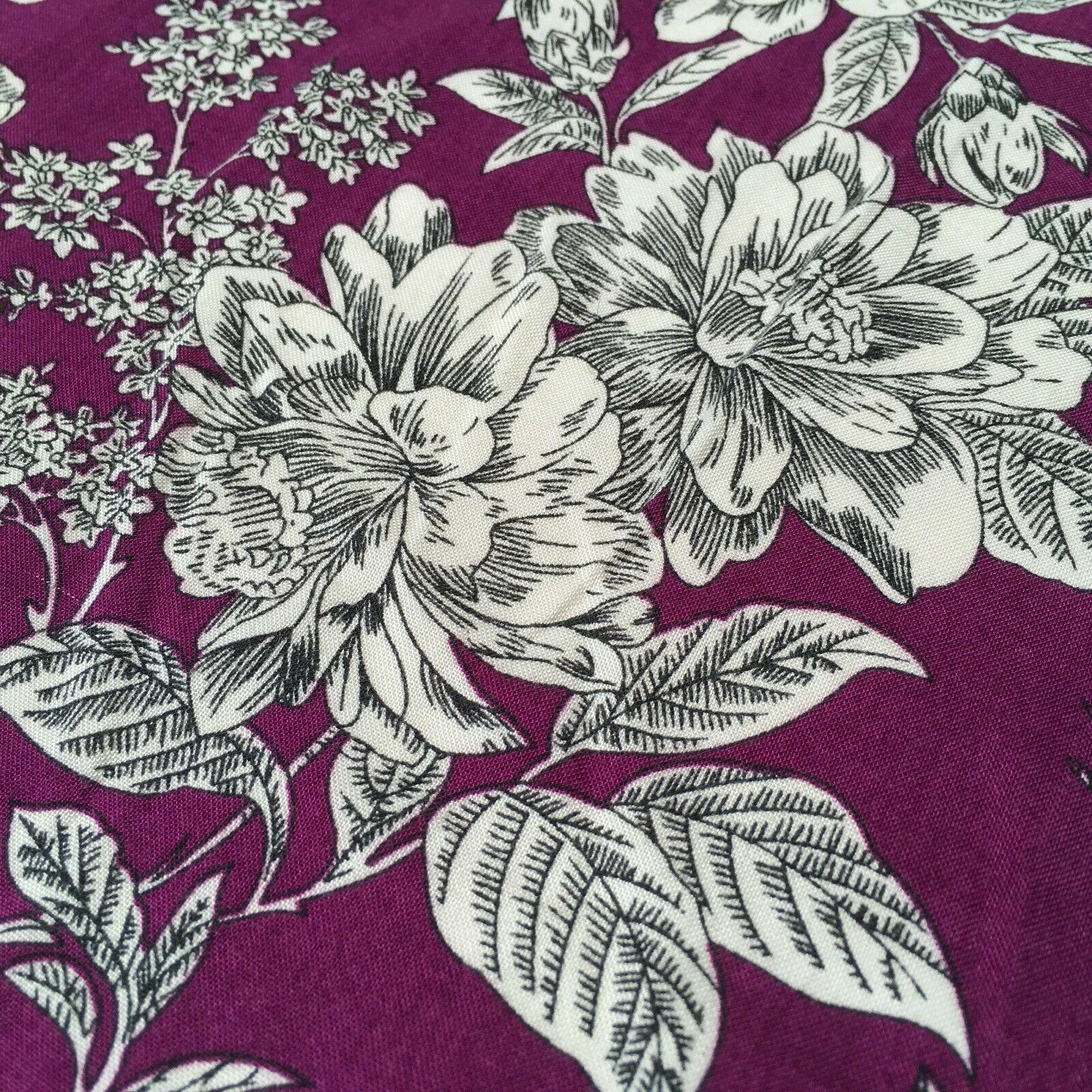 Magenta Large Flower Floral Viscose Printed Dress Fabric 139 cm M145-78 Mtex