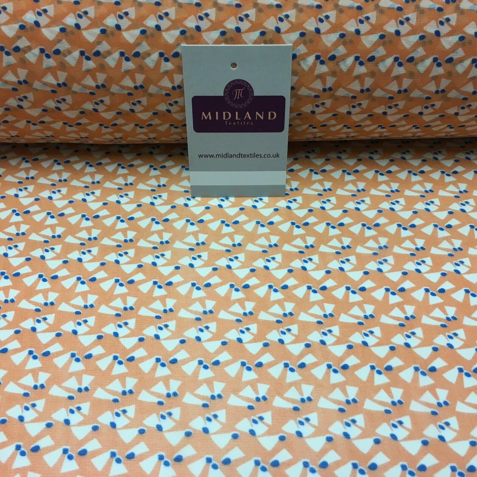 Salmon Printed Crepe chiffon Dress Fabric 150 cm Wide MK1190-15 Mtex