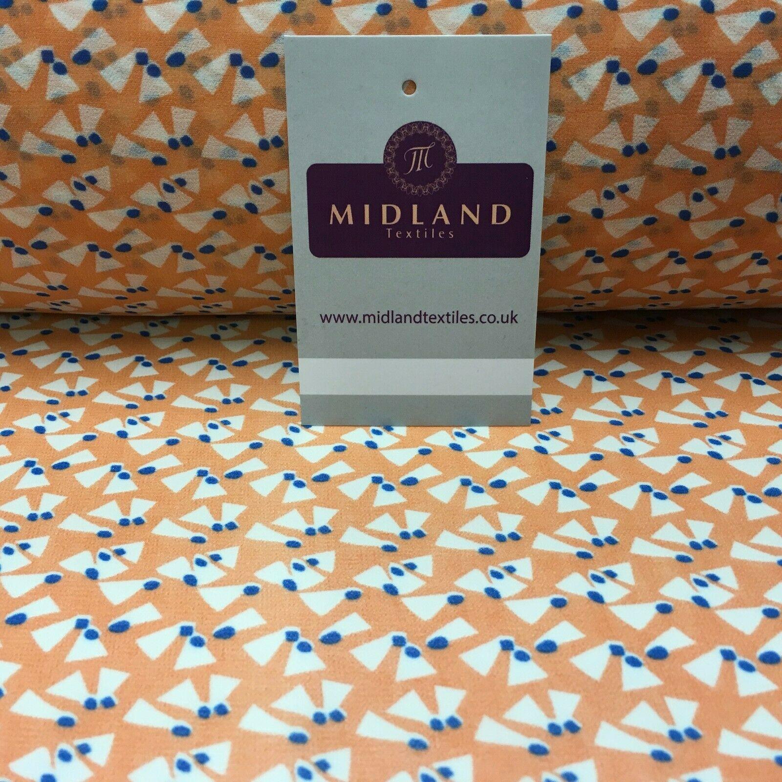 Salmon Printed Crepe chiffon Dress Fabric 150 cm Wide MK1190-15 Mtex