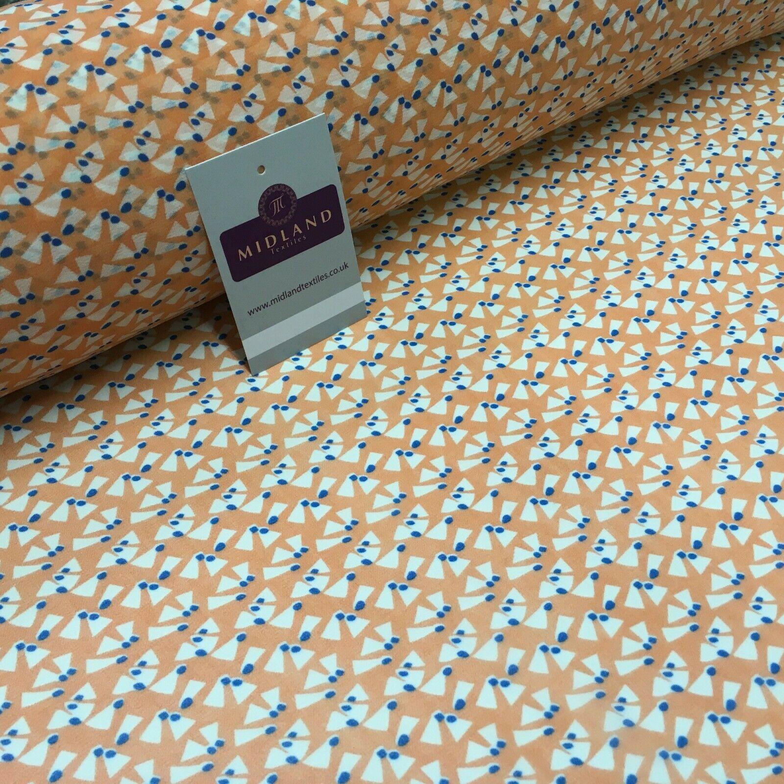 Salmon Printed Crepe chiffon Dress Fabric 150 cm Wide MK1190-15 Mtex