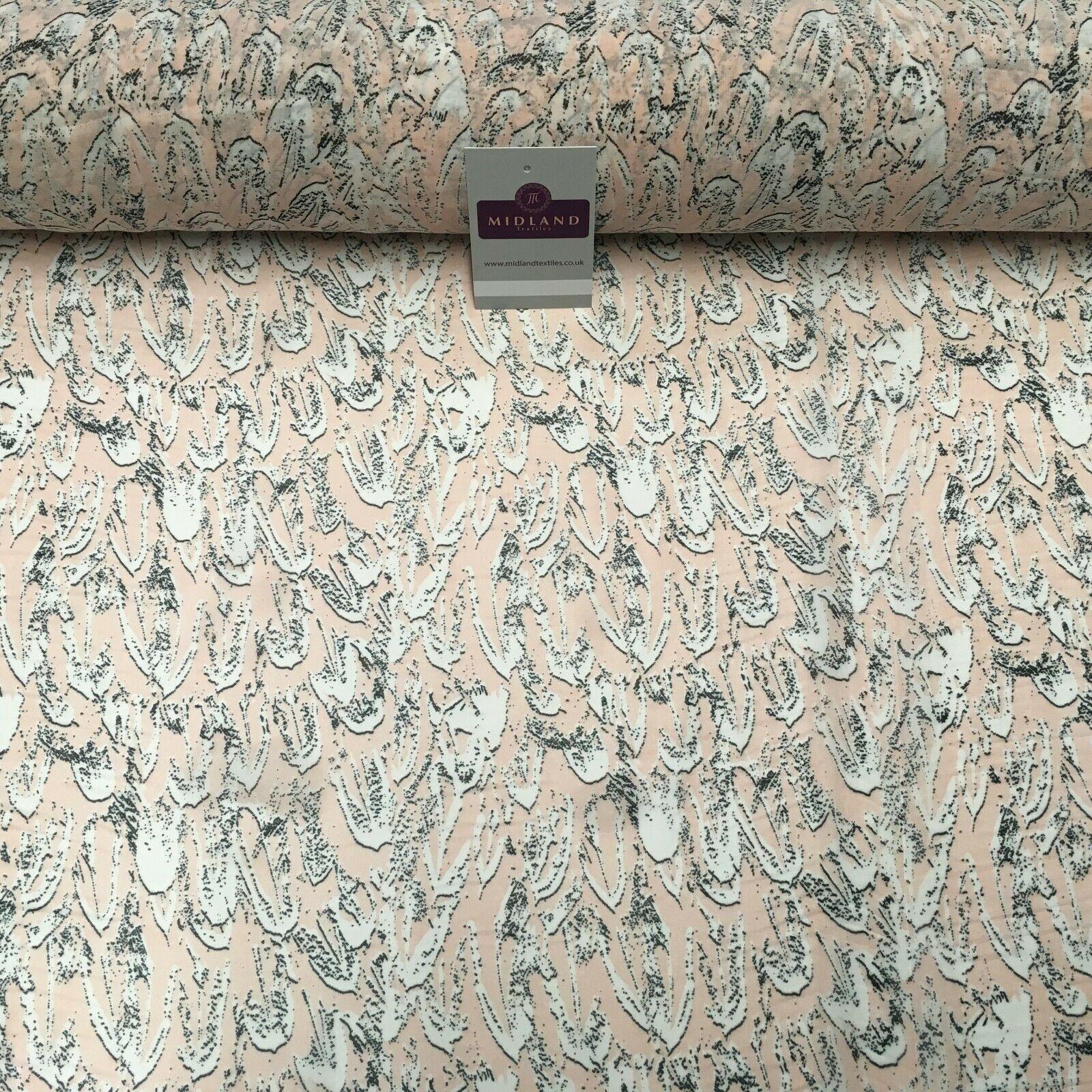 Pale Pink Printed Crepe chiffon Dress Fabric 150 cm MK1190-27