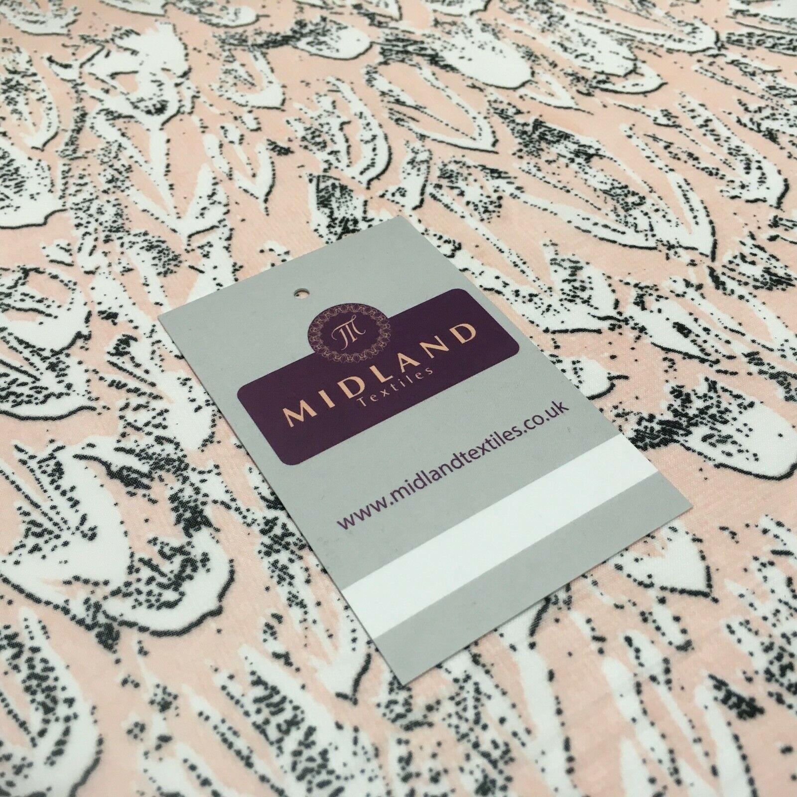 Pale Pink Printed Crepe chiffon Dress Fabric 150 cm MK1190-27