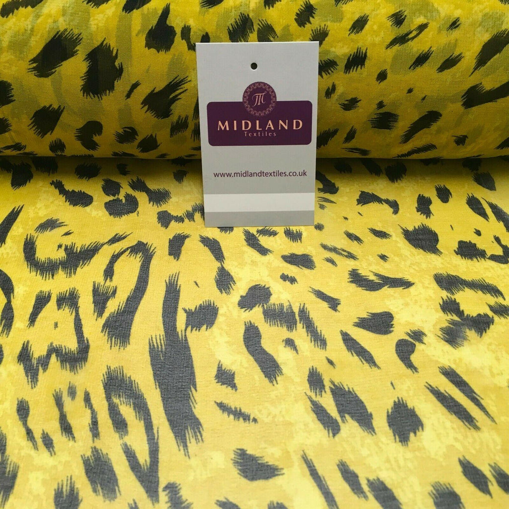 Tiger Gold Animal Printed Crepe chiffon Dress Fabric 150 cm MK1190-29 Mtex