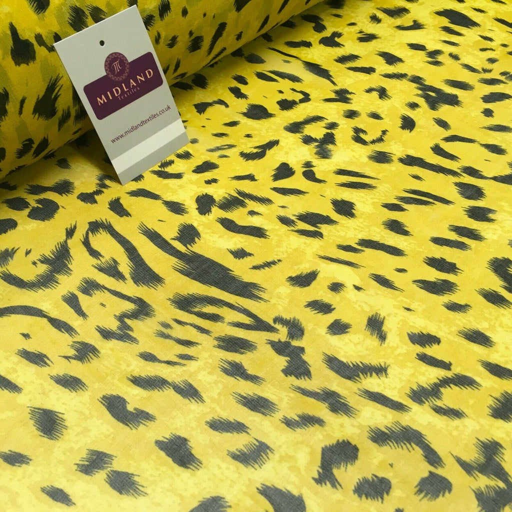 Tiger Gold Animal Printed Crepe chiffon Dress Fabric 150 cm MK1190-29 Mtex