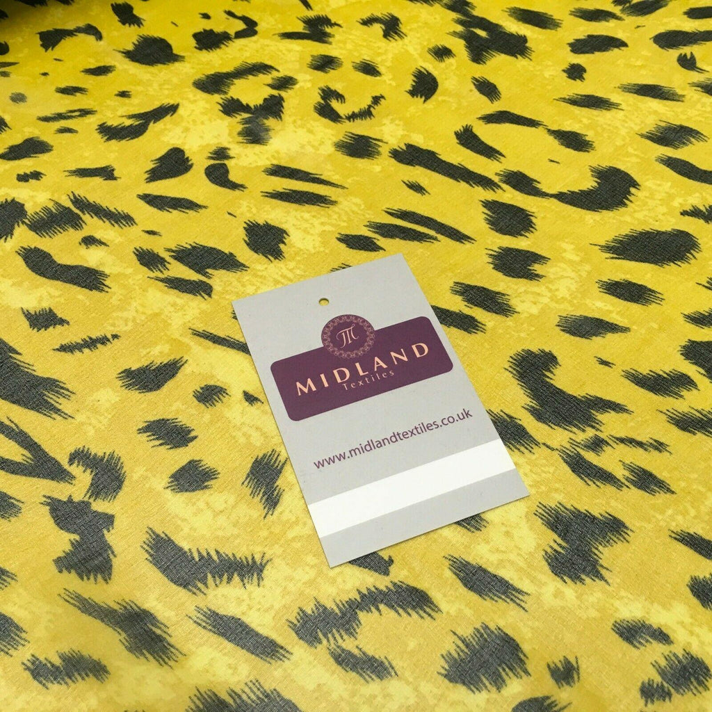 Tiger Gold Animal Printed Crepe chiffon Dress Fabric 150 cm MK1190-29 Mtex